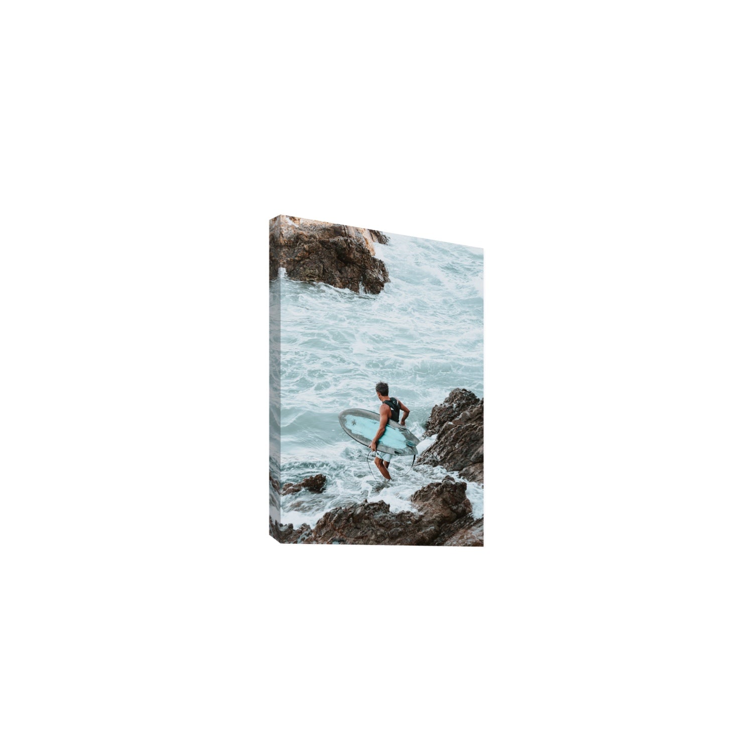 Into The Soup Byron Bay Surf coastal wall art Medium stretched canvas print