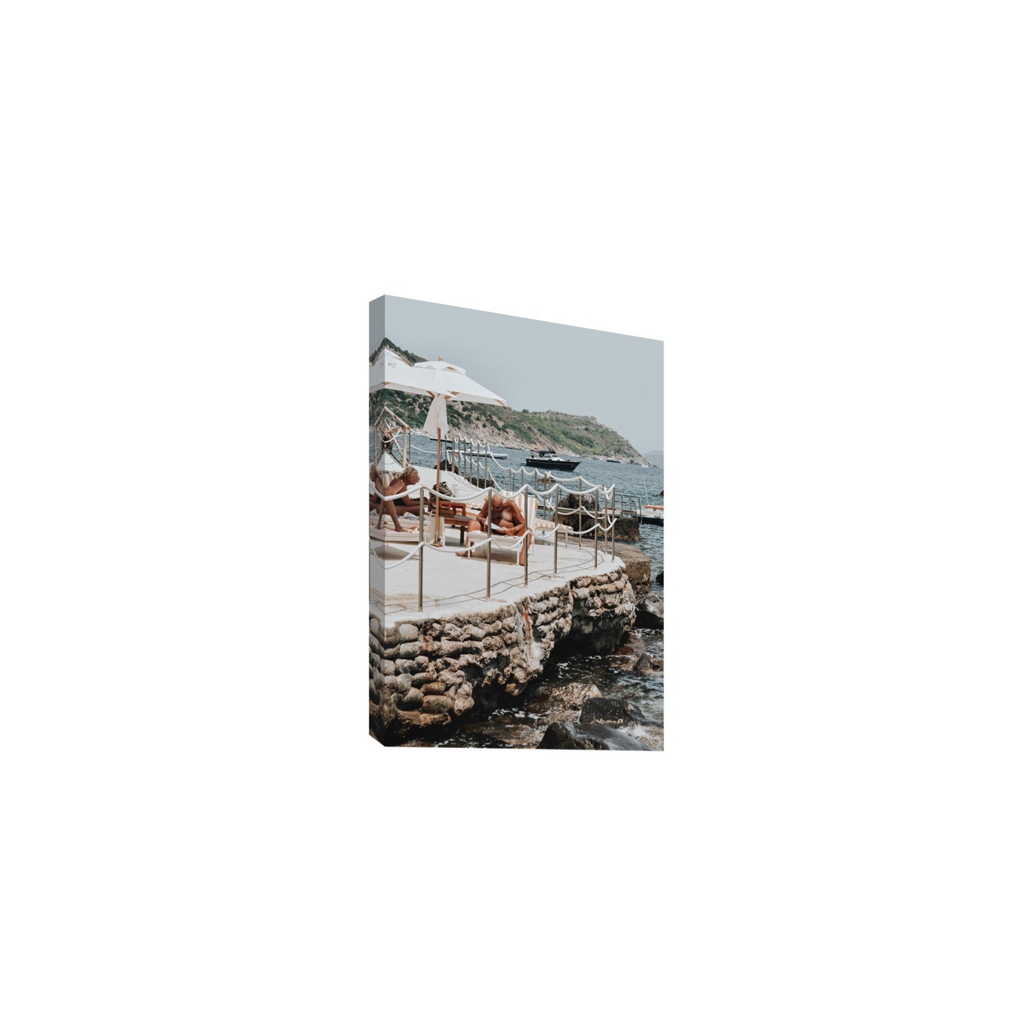 Nonno e Nonna Tuscany coastal Italian wall art Medium stretched canvas print