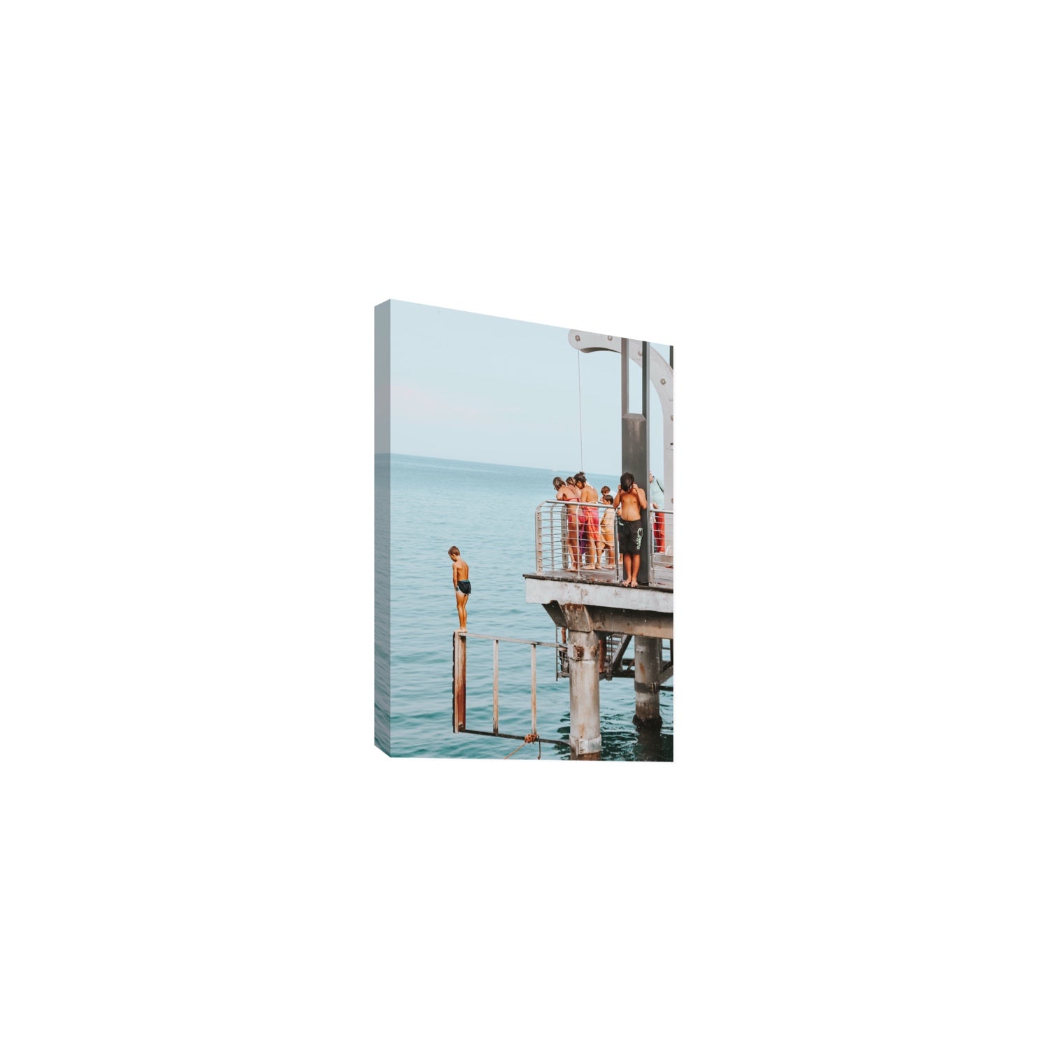Golden Boy Alassio coastal decor wall art Medium stretched canvas print