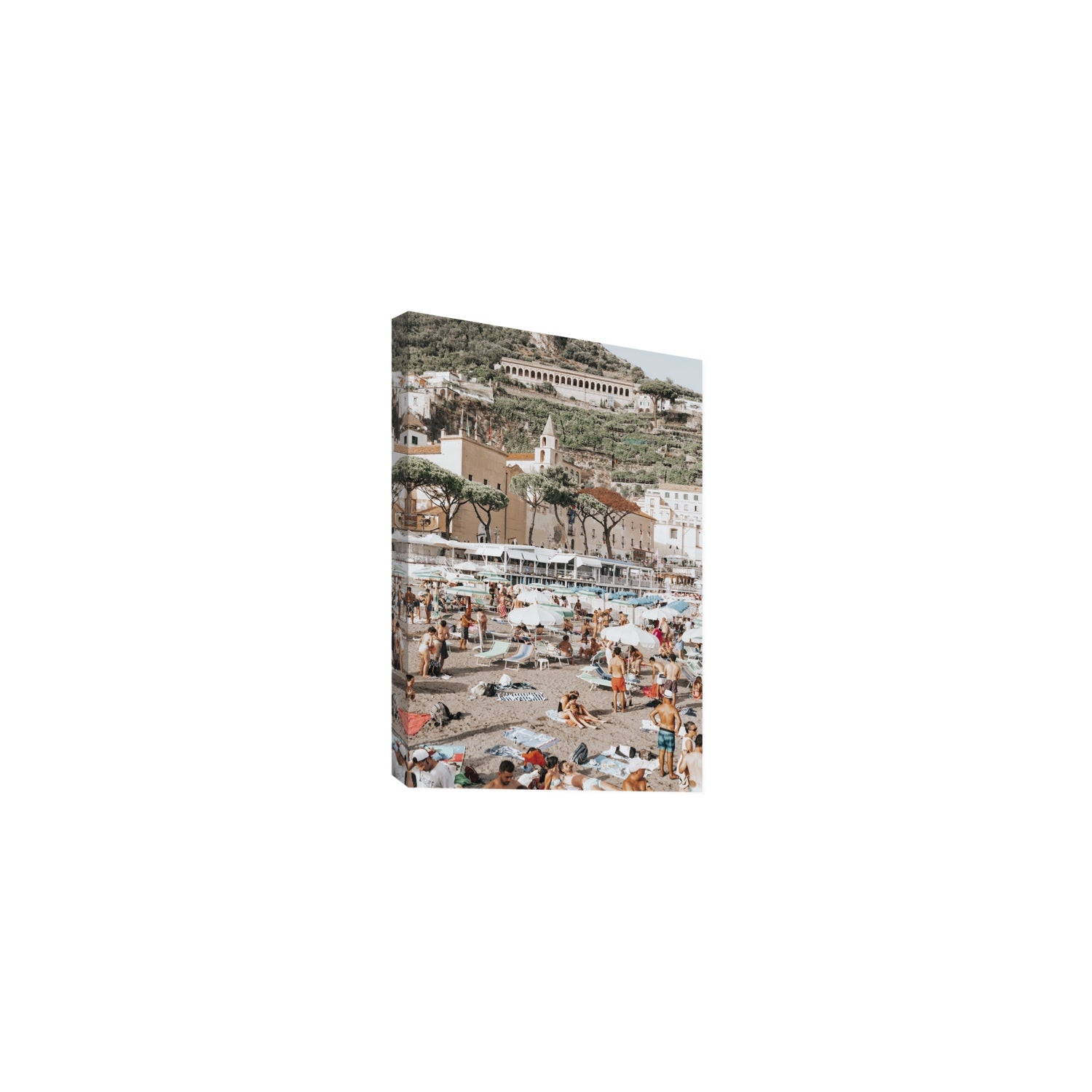 Festa In Spiaggia Amalfi coastal wall art Medium stretched canvas print