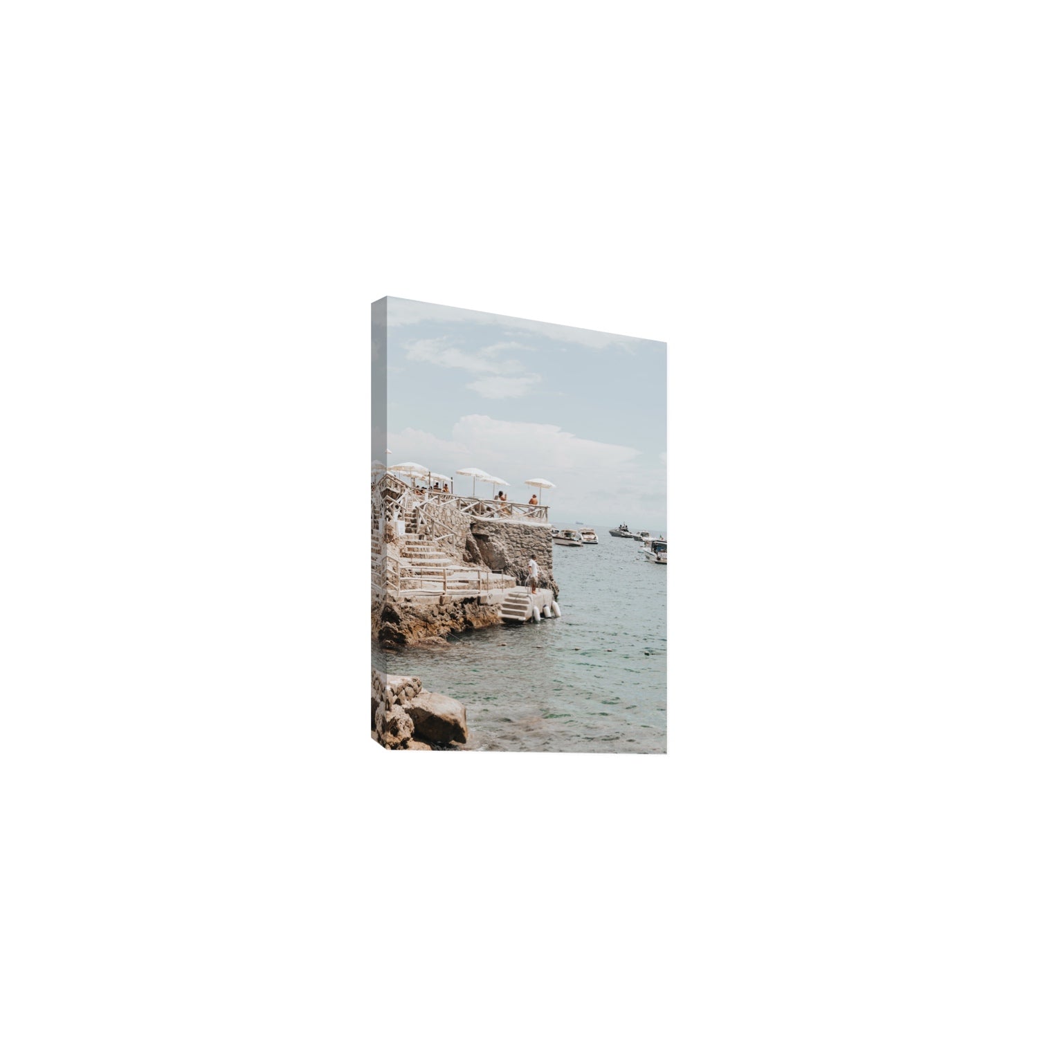 Pier Patrol fine art print, Nerano, Italy, Medium, Stretched Canvas
