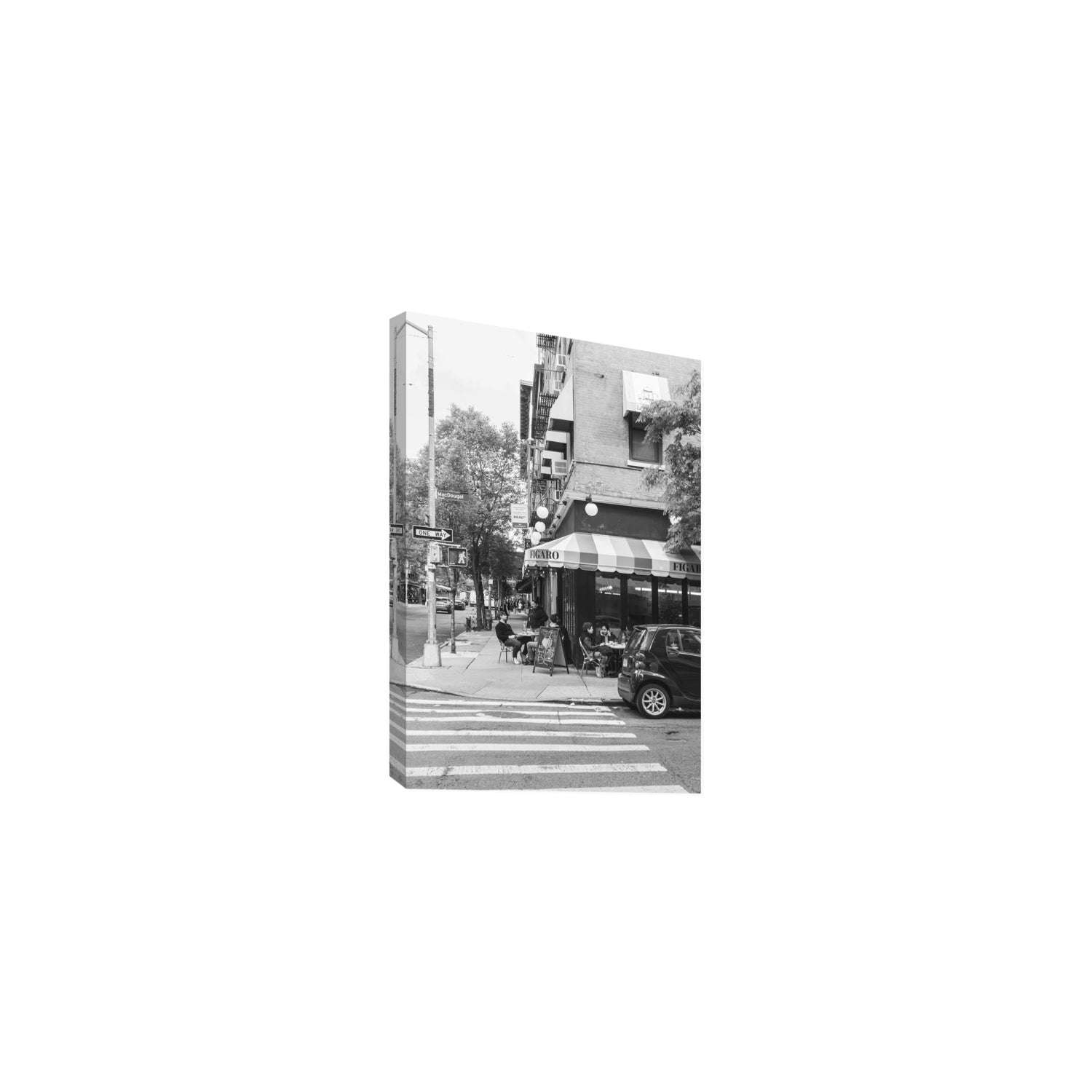 Figaro New York NYC Black & White wall art Medium stretched canvas print