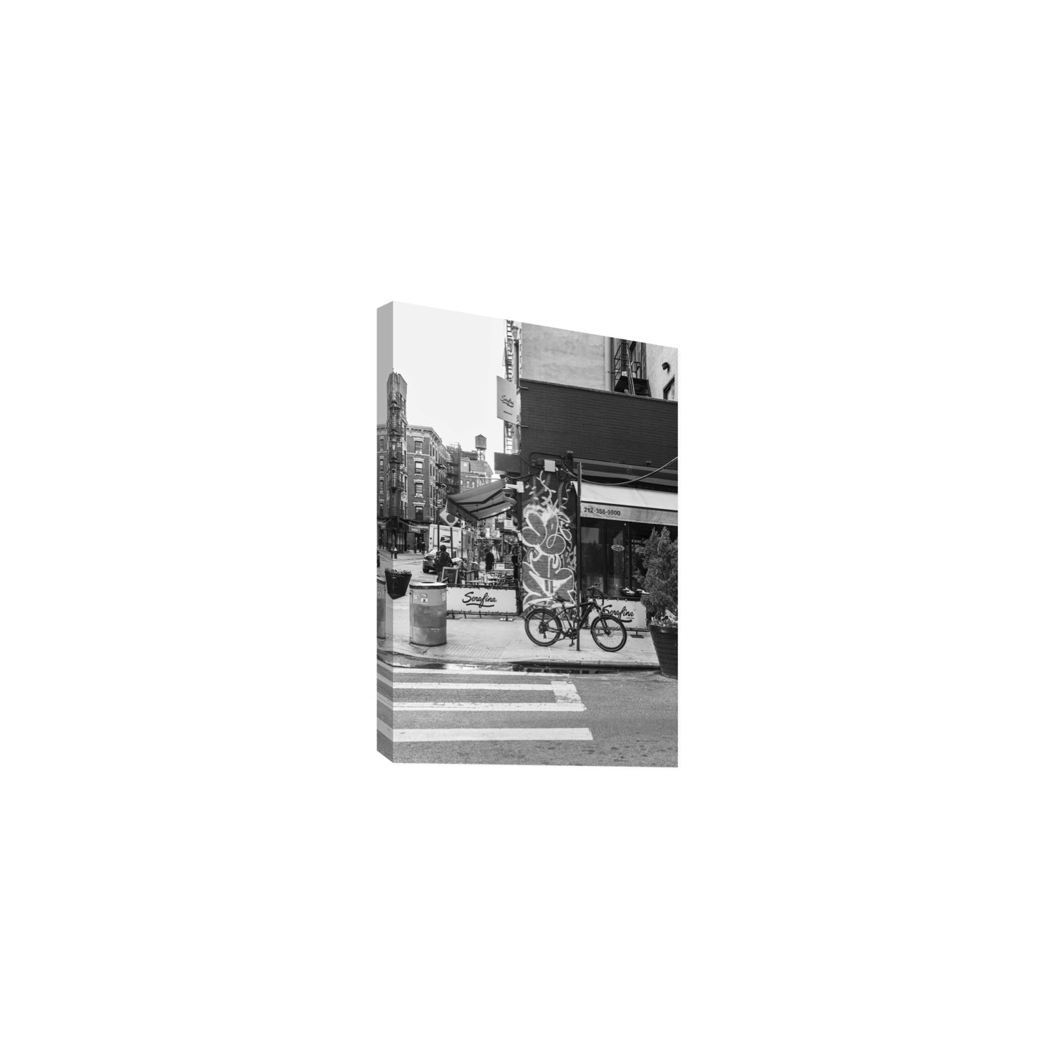Cafe Canvas New York NYC Black & White wall art Medium stretched canvas print