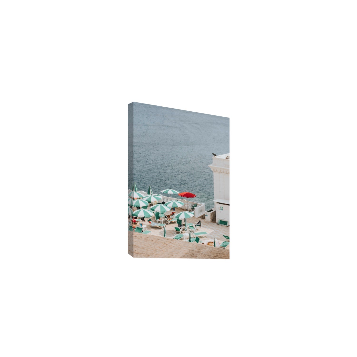 Lido Italiano Puglia beach Italian wall art Medium stretched canvas print