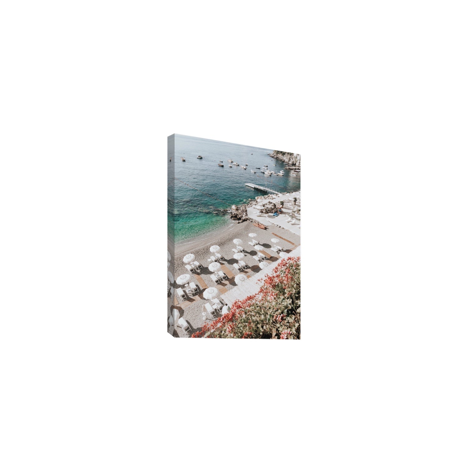 Tranquil Oasis Amalfi coastal wall art Medium stretched canvas print