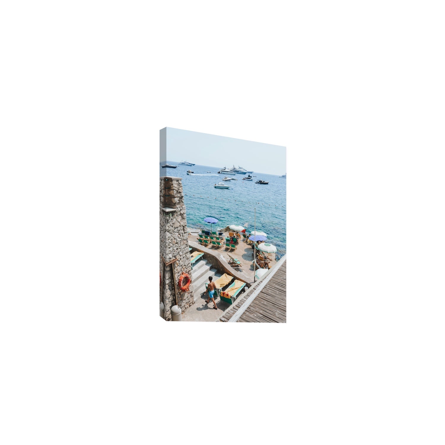 Canzone di Capri Capri Italian beach wall art Medium stretched canvas print