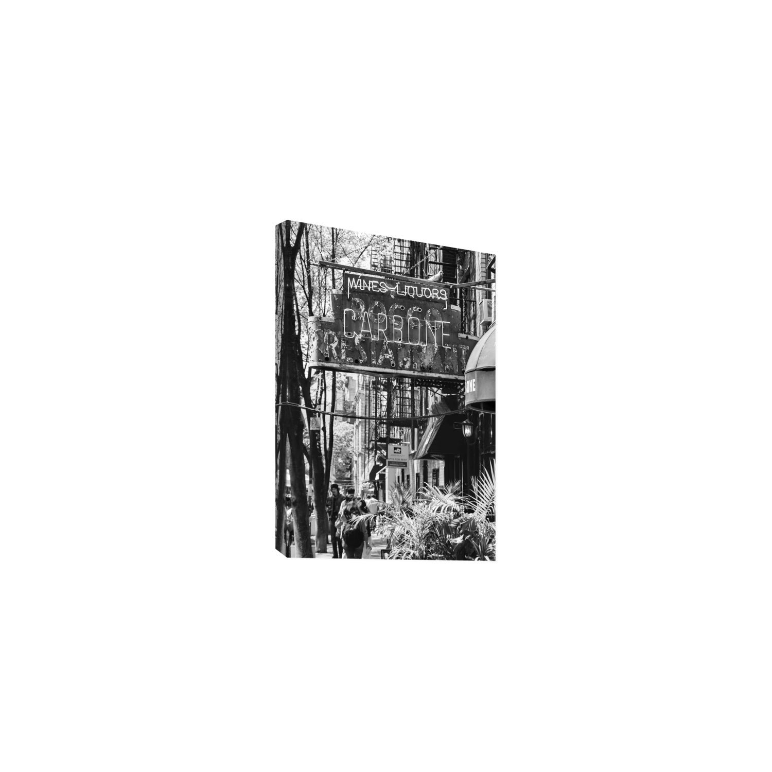 Paparazzi To Pasta New York NYC Black & White wall art Medium stretched canvas print