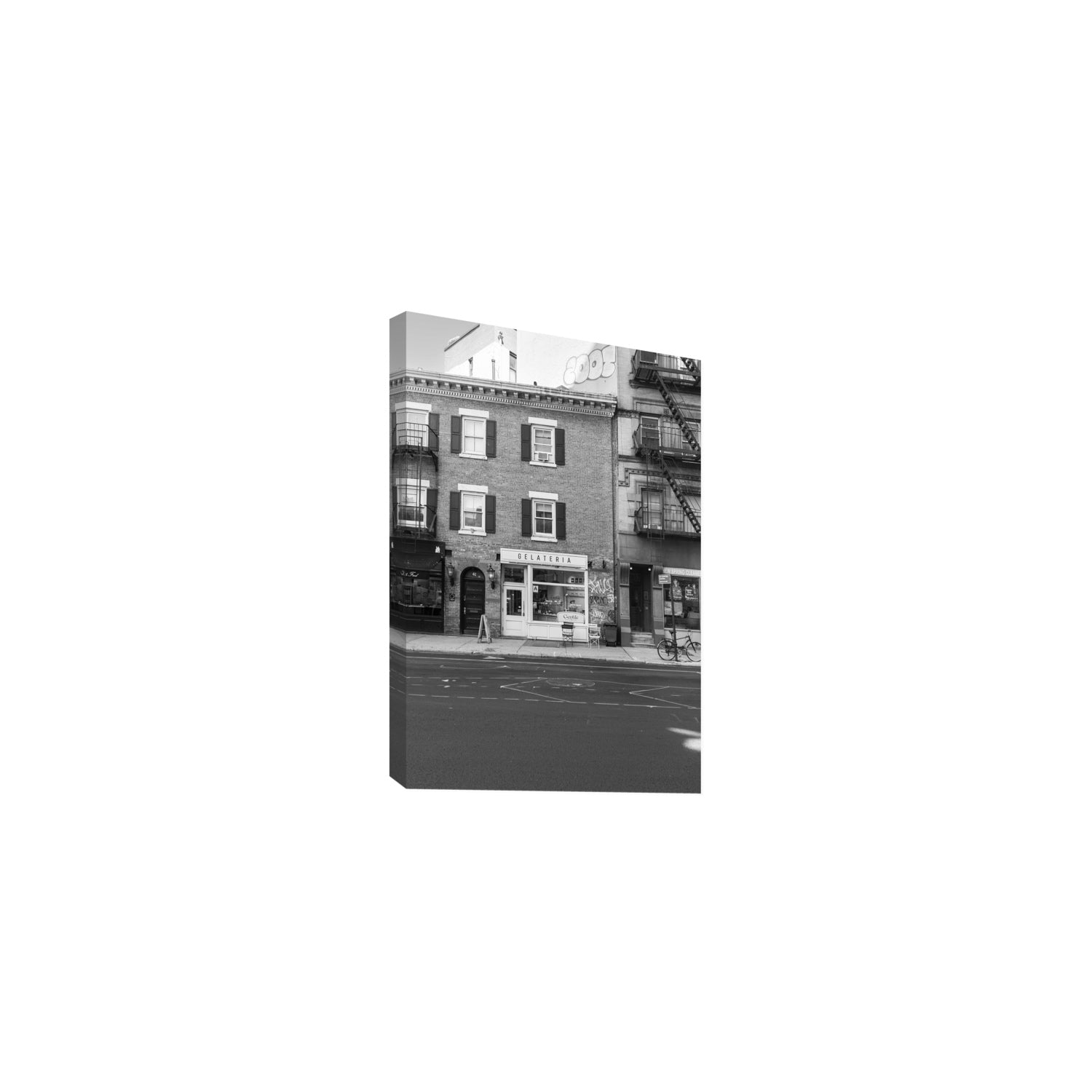 Gelateria New York NYC Black & White wall art Medium stretched canvas print