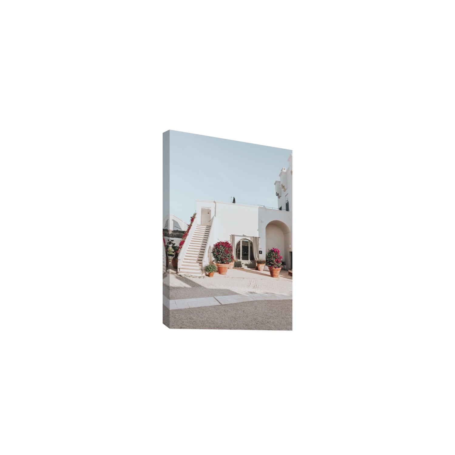 Scala Fiorita Puglia Mediterranean wall art Medium stretched canvas print