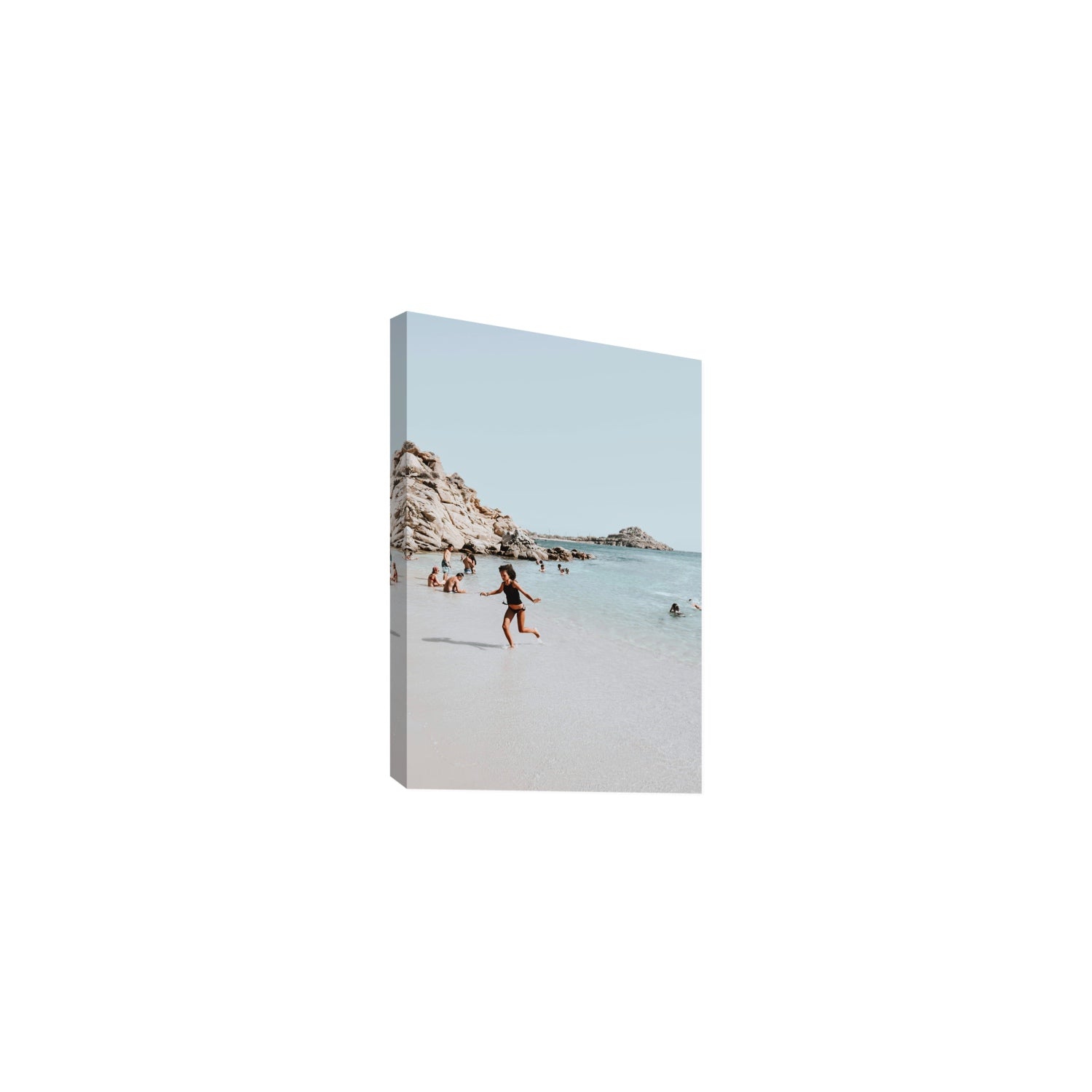 Skipping Angel Mykonos Greek island decor wall art Medium stretched canvas print