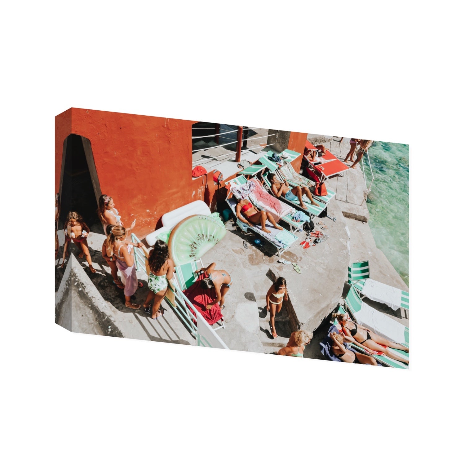 Italianita Capri beach Mediterranean wall art Statement stretched canvas print