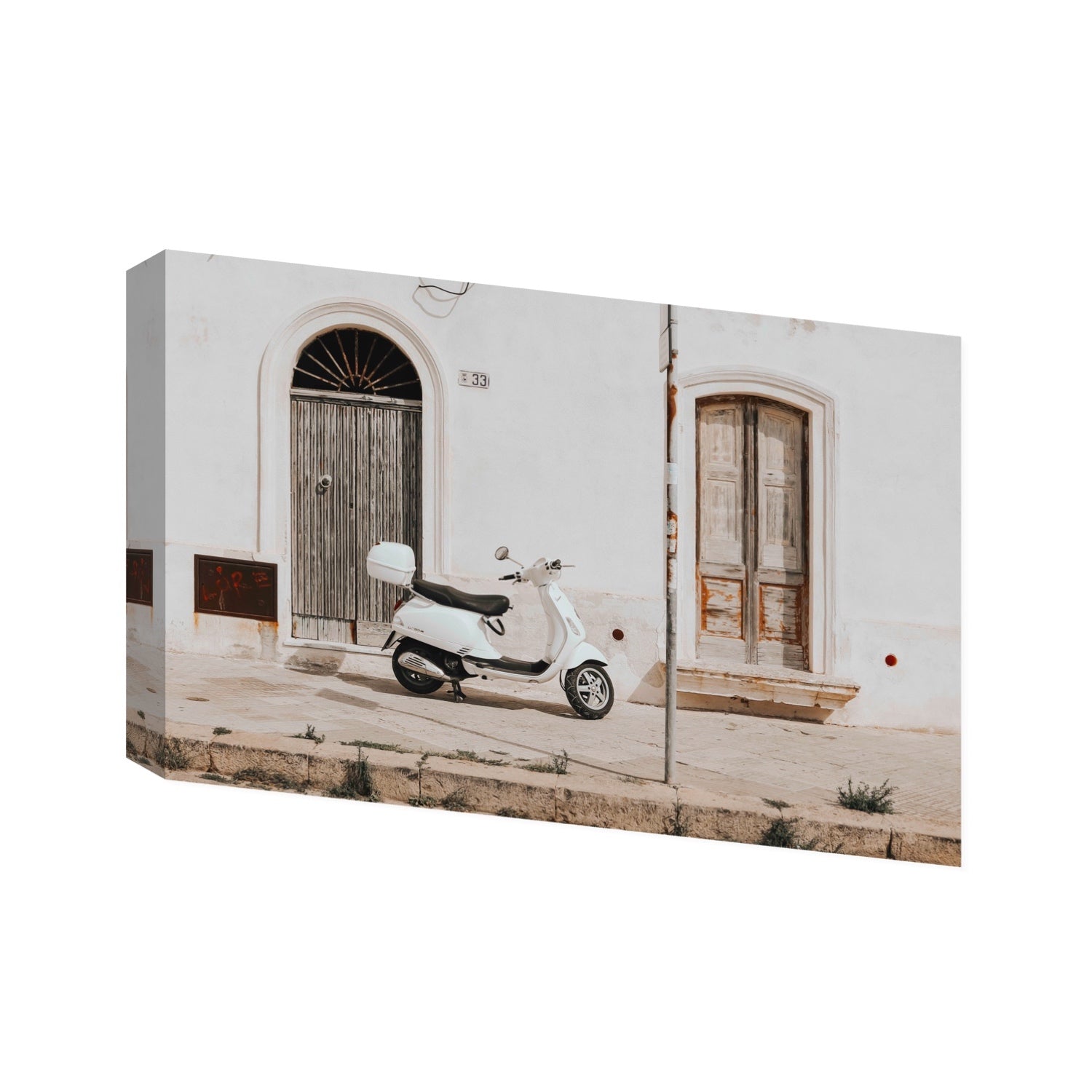 Vespa Nostalgia Puglia Italian wall art Statement stretched canvas print
