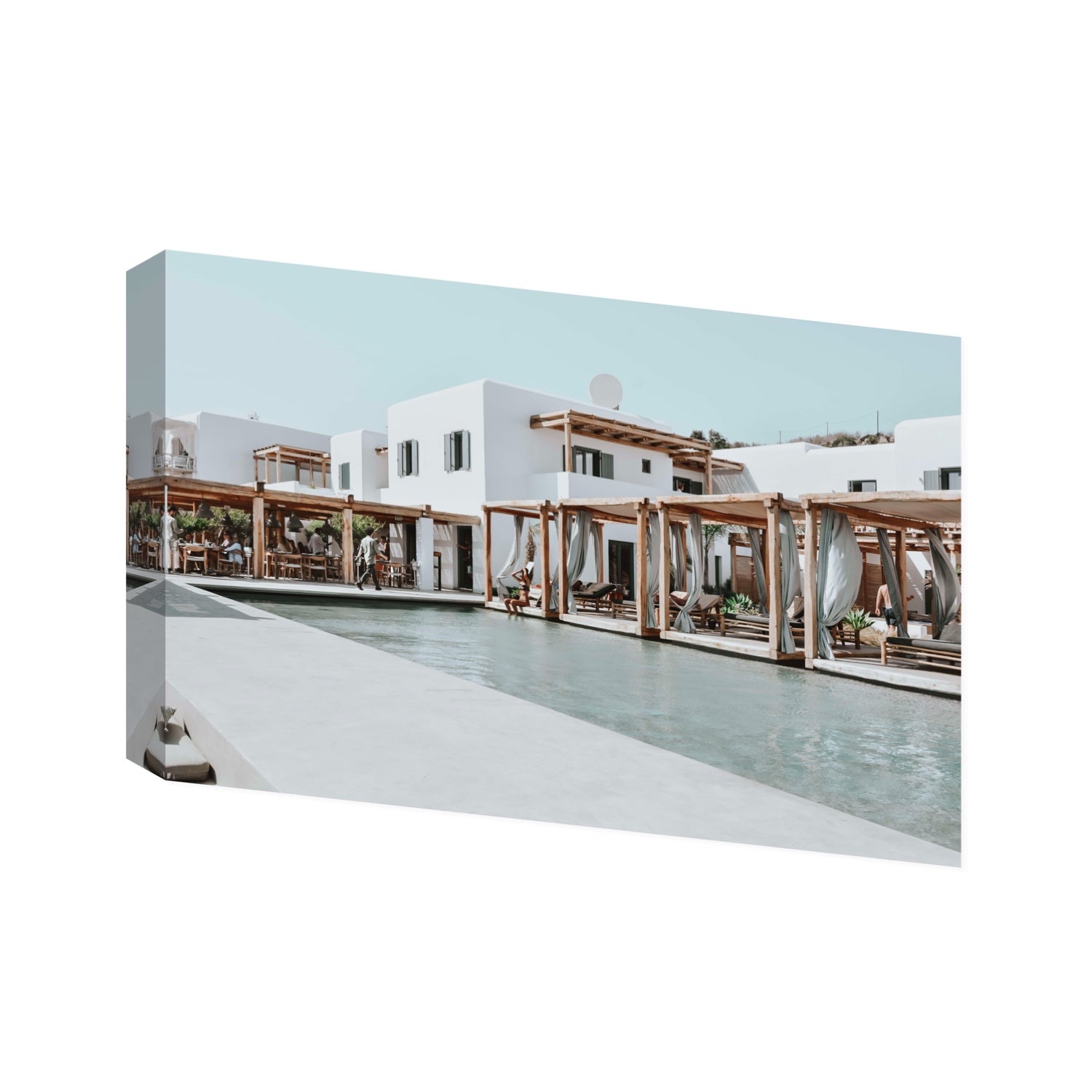 Polytelís Mykonos Greek island wall art Statement stretched canvas print