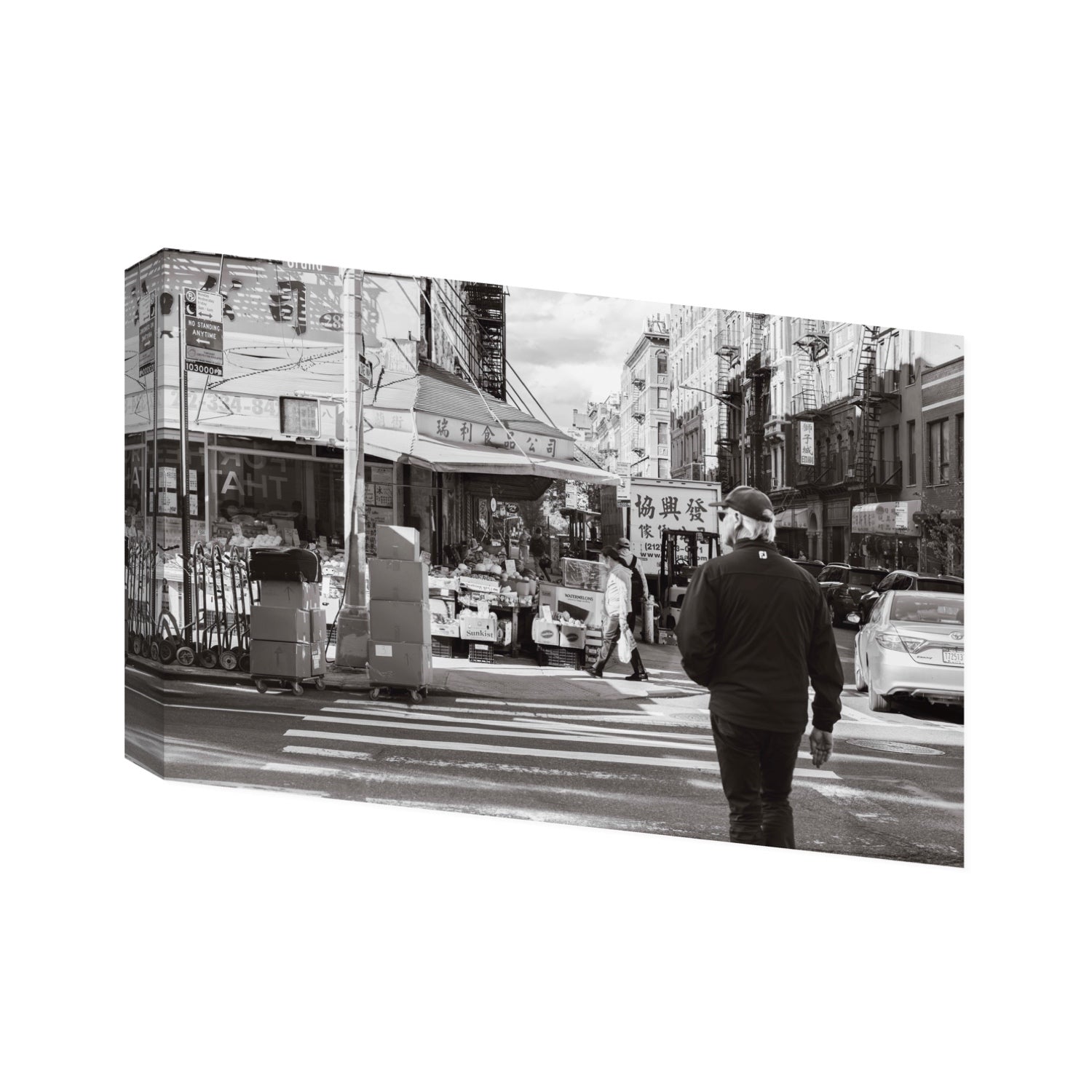 Chinatown New York NYC Street wall art Statement stretched canvas print