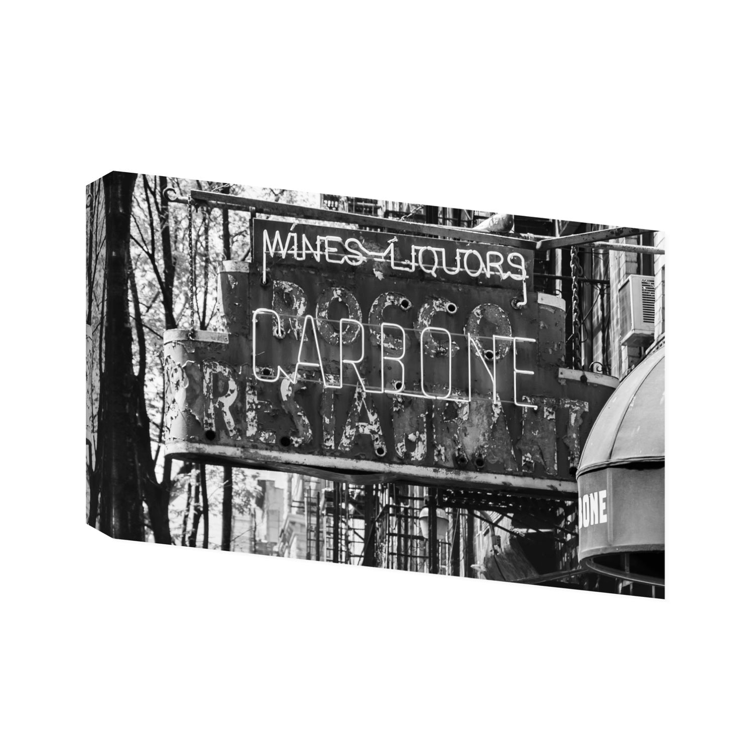 Thompson Street New York NYC Black & White wall art Statement stretched canvas print
