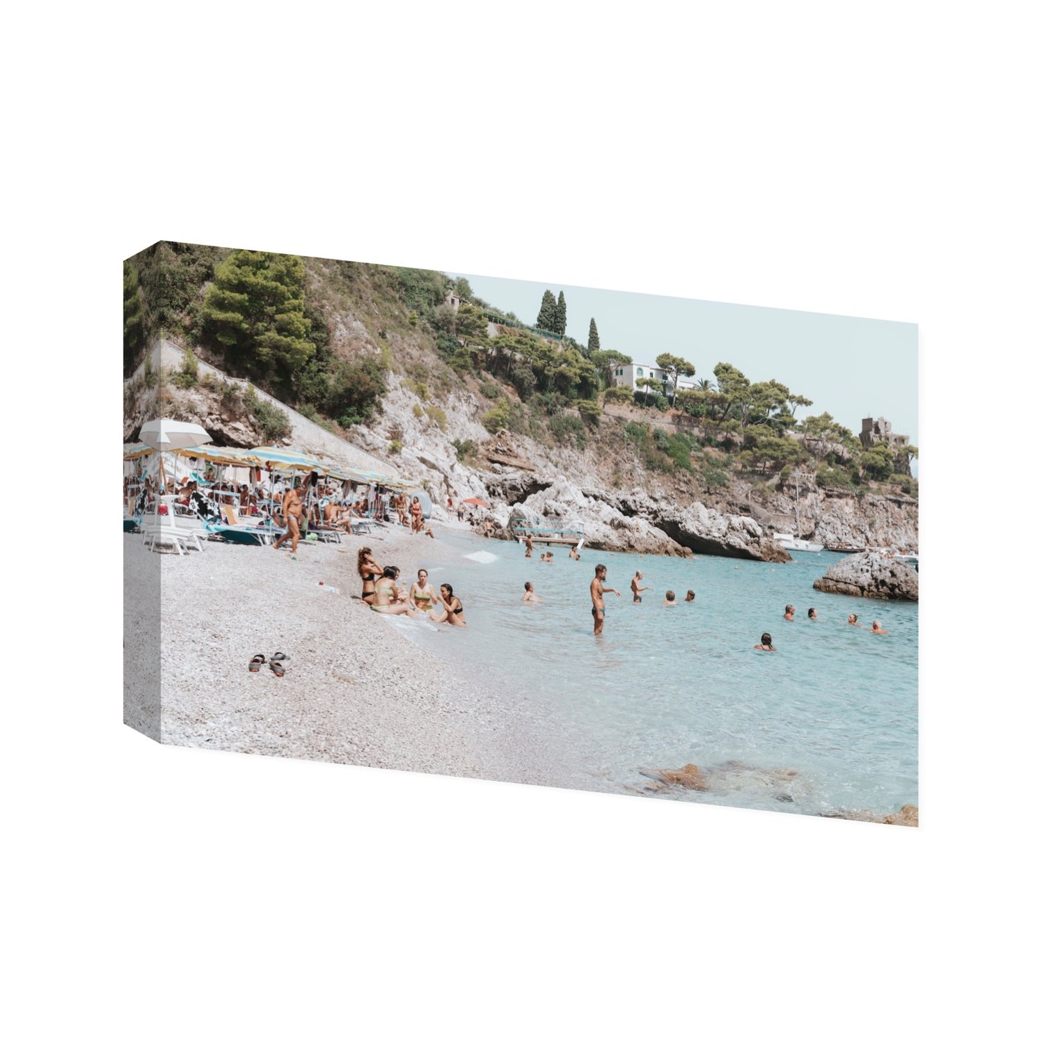La Vacanza Amalfi Mediterranean wall art Statement stretched canvas print