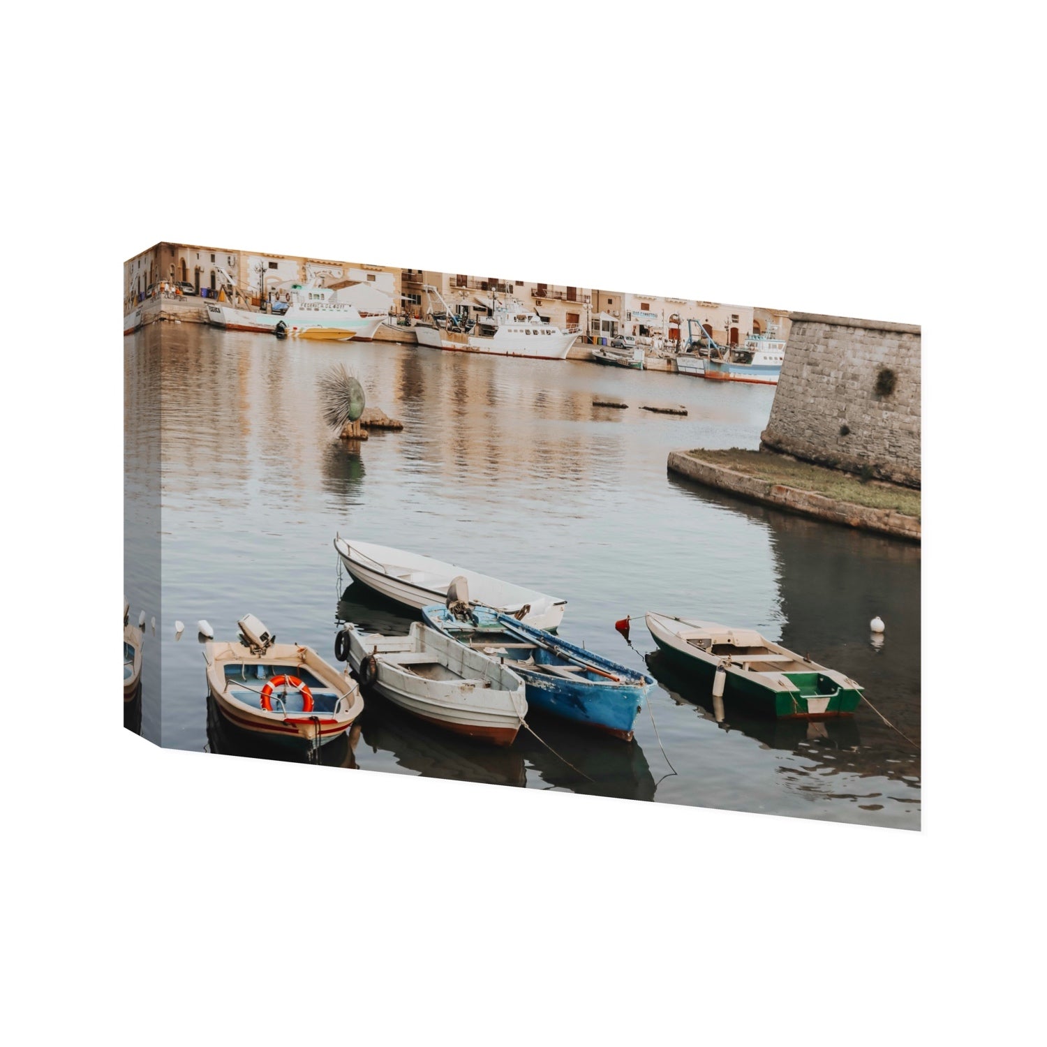 Cinque Barche Puglia Gallipoli Italian art print Statement stretched canvas print