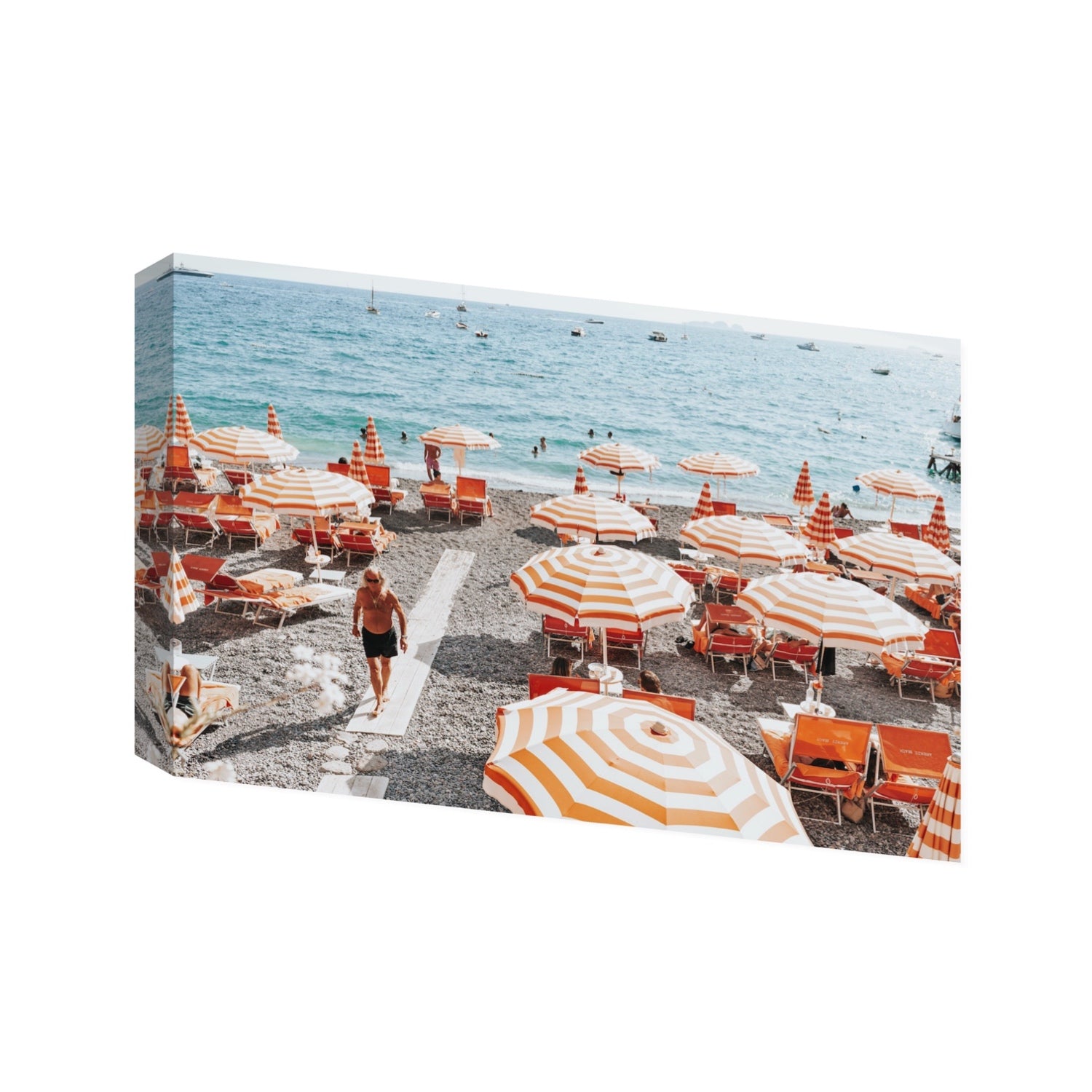 Shoreline Strut Positano wall art Statement stretched canvas print