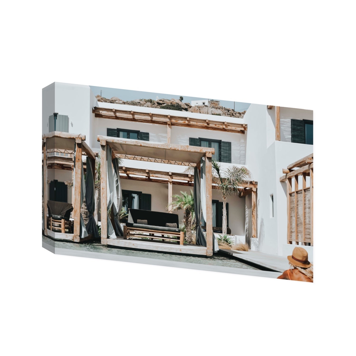 Dream Villa fine art print, Mykonos, Greece, Statement, Stretched Canvas