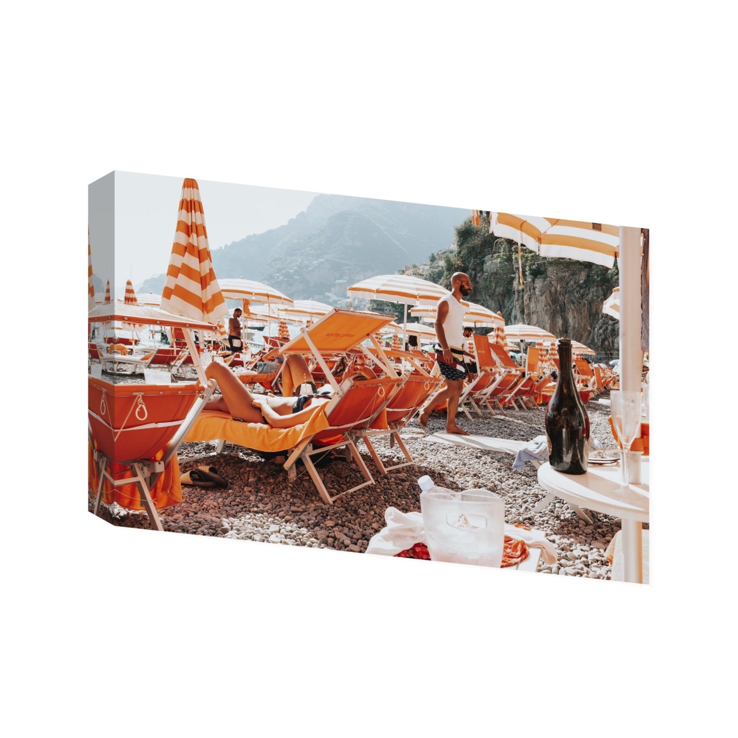 Zesty Shade Positano wall art Statement stretched canvas print