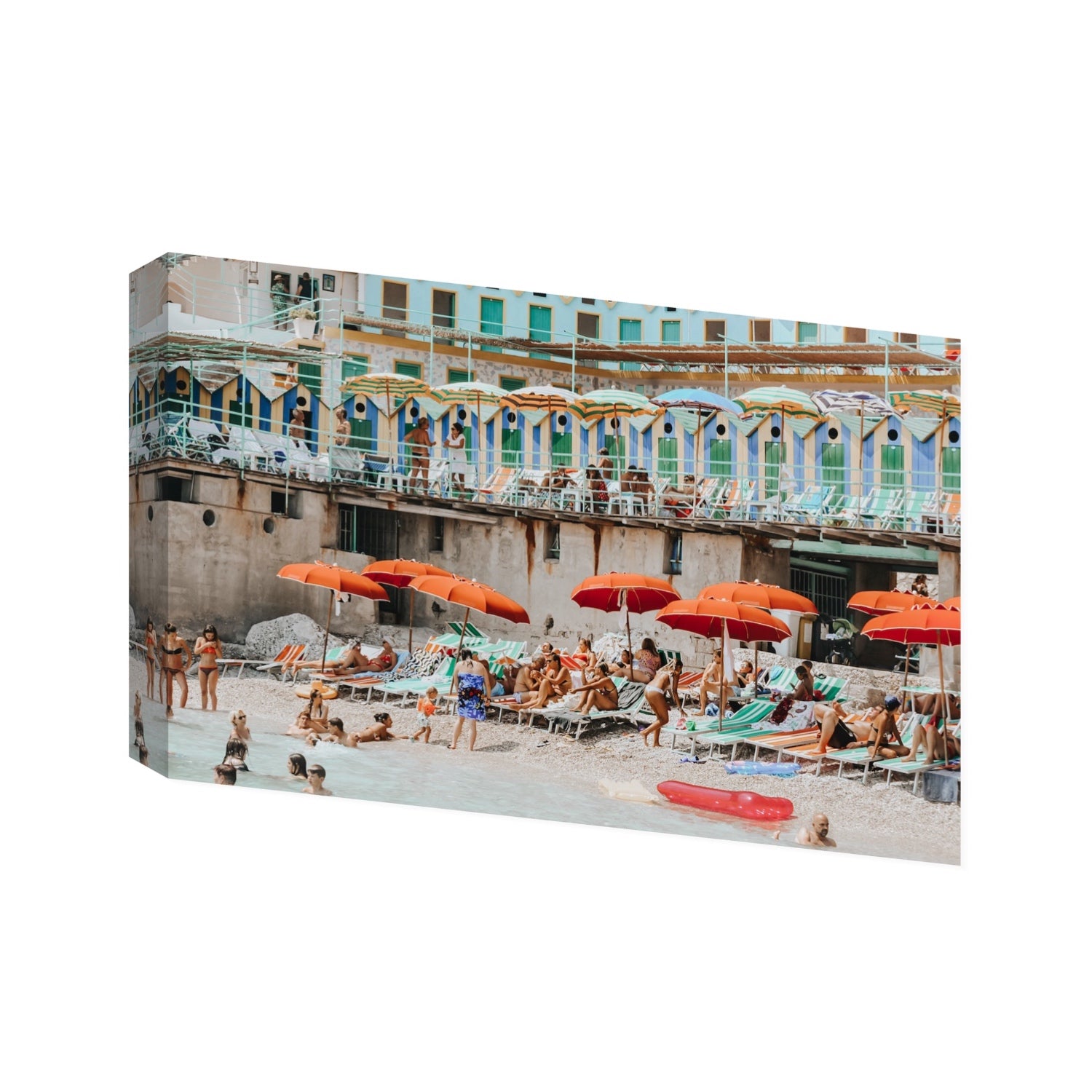 Umbrella Fiesta fine art print, Capri, Italy, Statement, Stretched Canvas