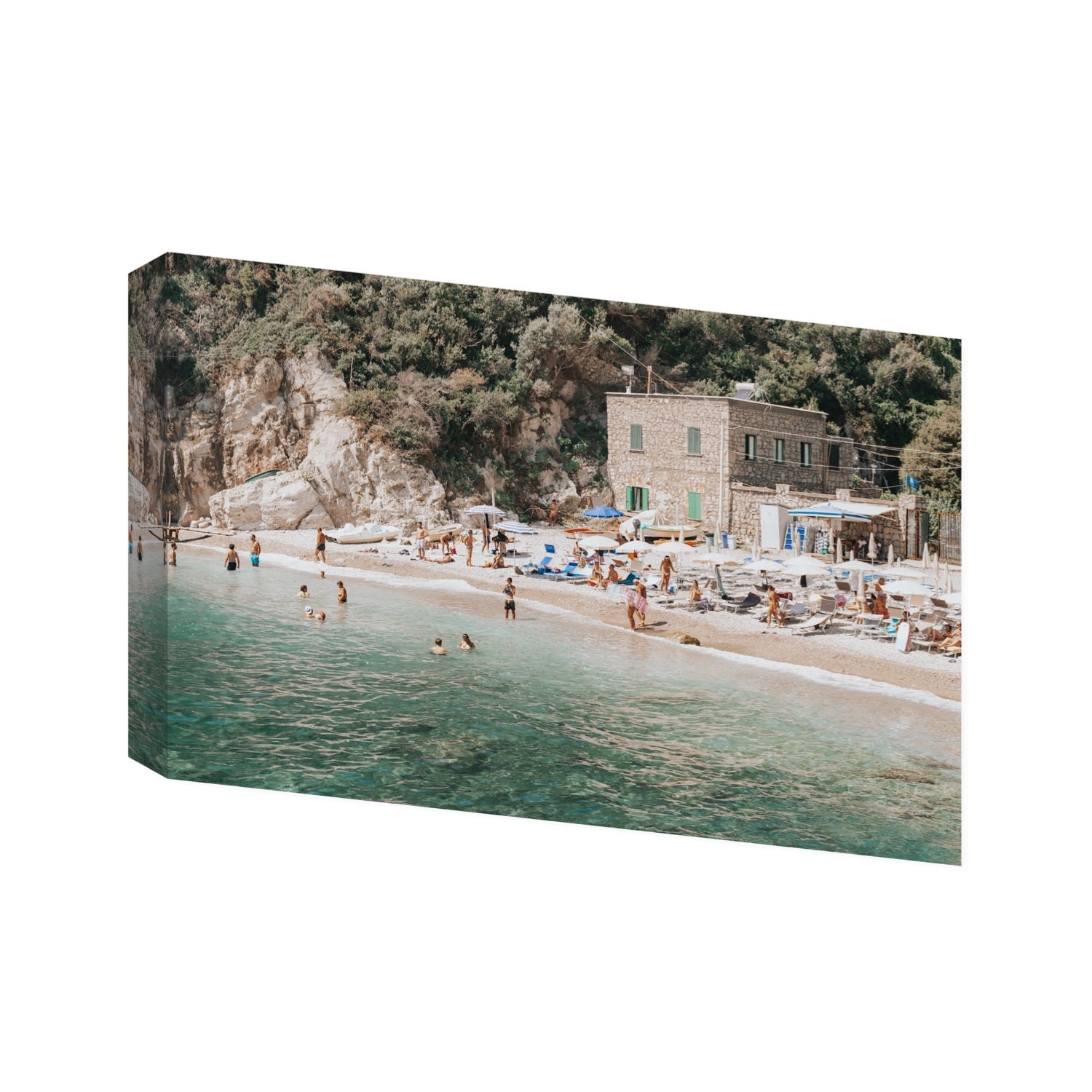 Secluded Sanctuary Nerano Italian Mediterranean decor wall art Statement stretched canvas print