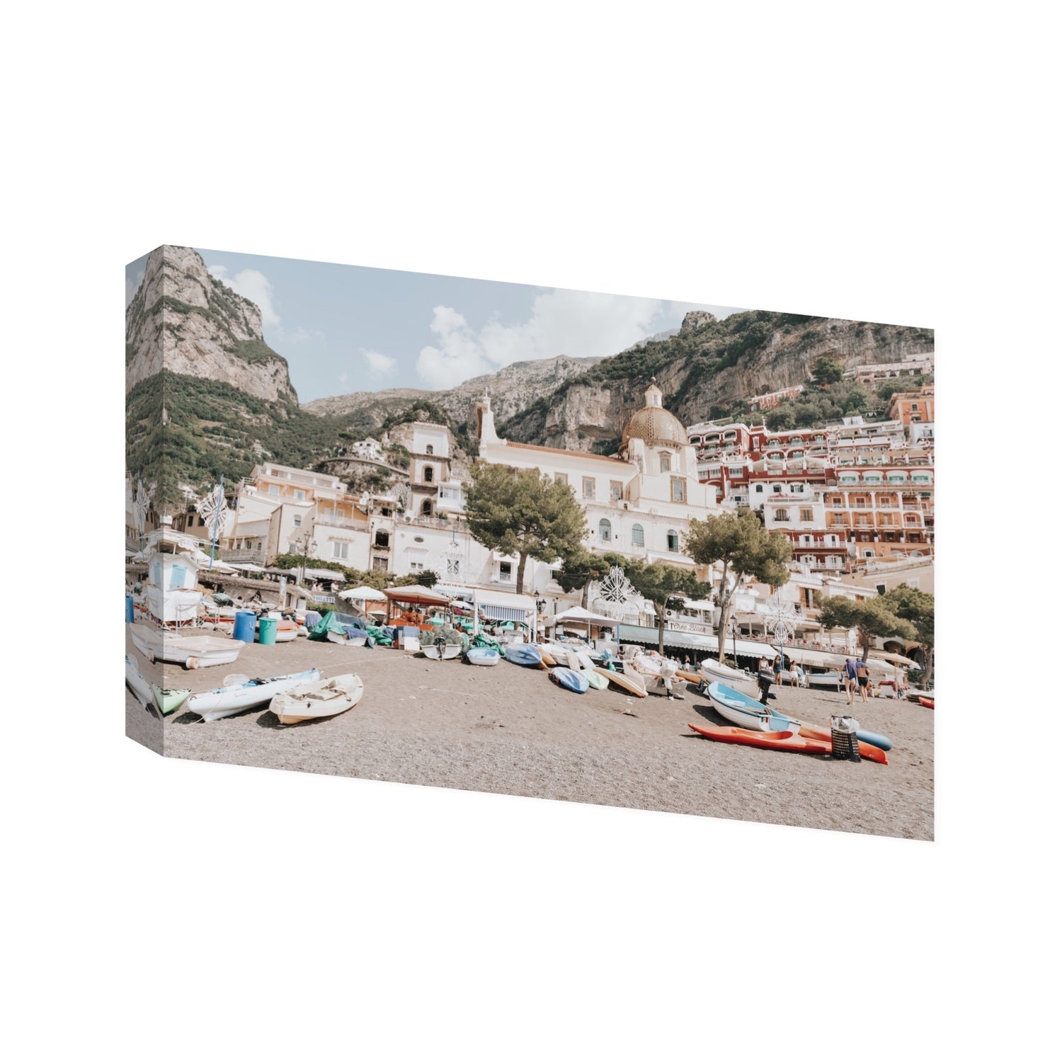 Pastel Paradise fine art print, Positano, Italy, Statement, Stretched Canvas
