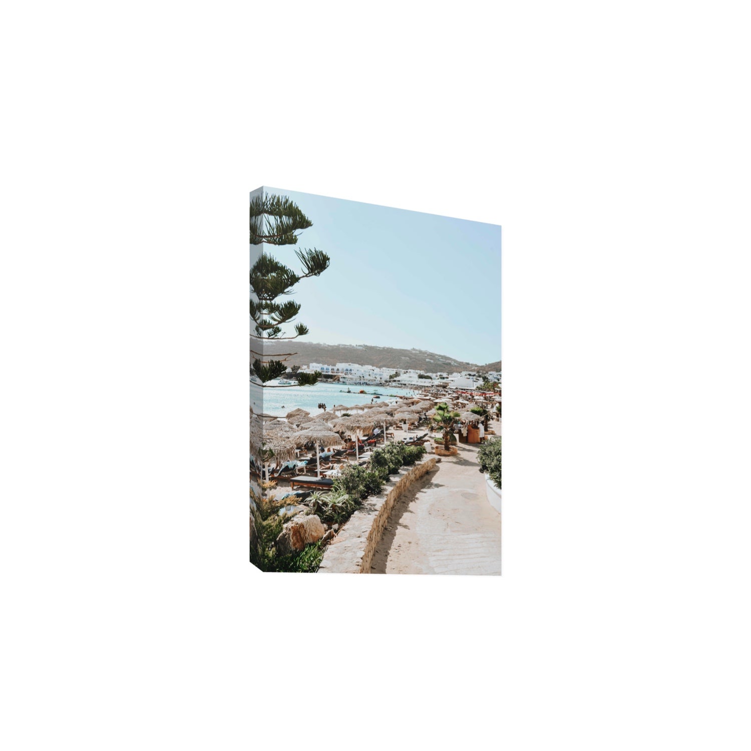 All Roads Lead To The Beach Mykonos Greek island wall art Large stretched canvas print