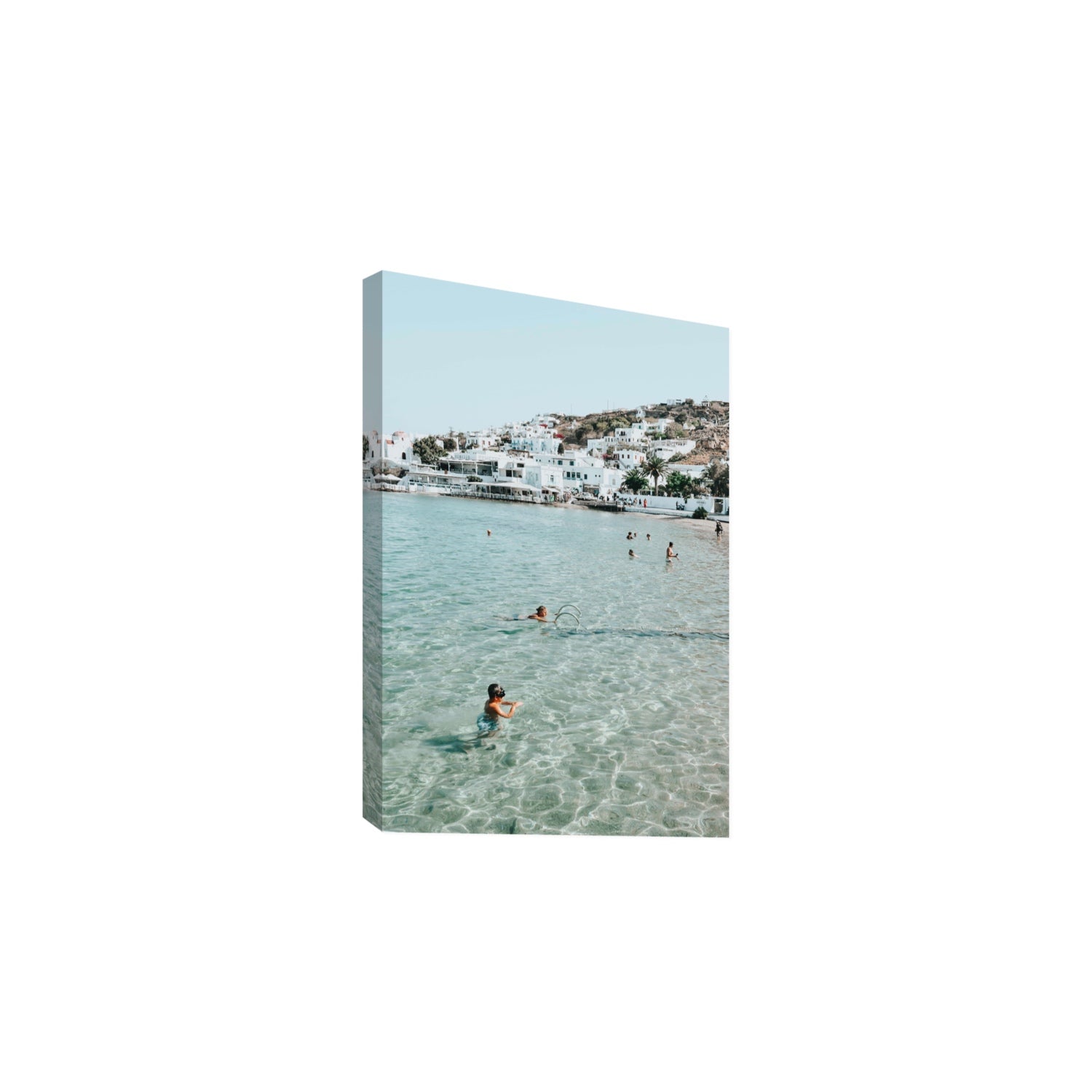Beside The Seaside Mykonos beach Greek island wall art Large stretched canvas print
