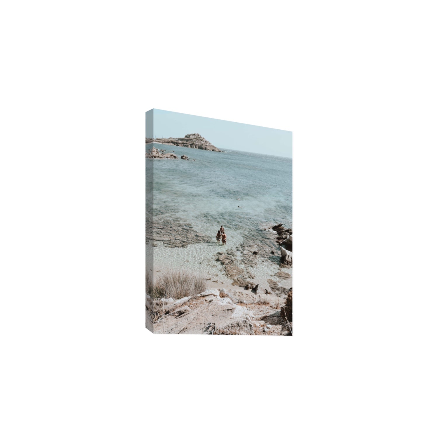 Island Life Mykonos coastal Greek island wall art Large stretched canvas print