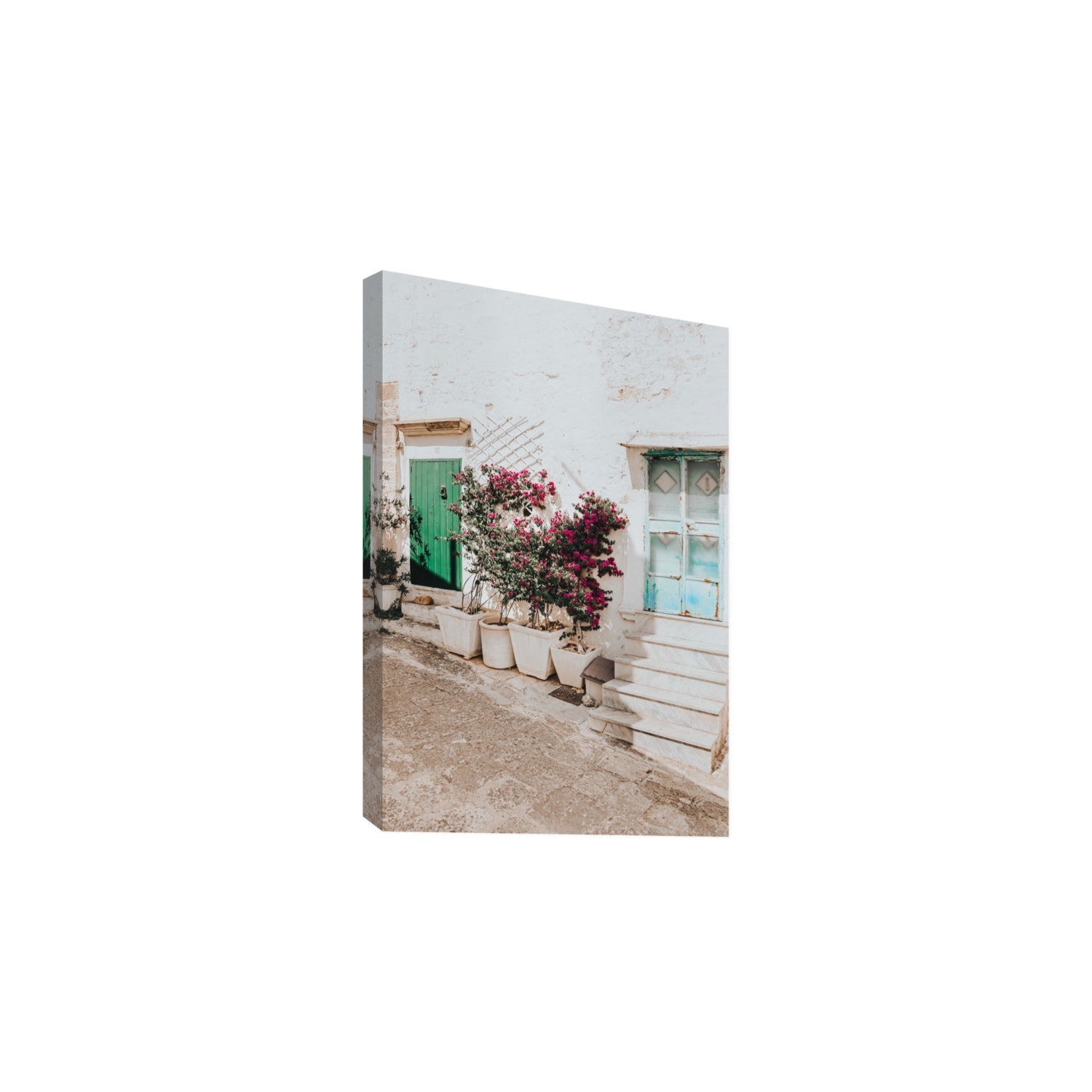 Floral Canvas Puglia Ostuni wall art Large stretched canvas print