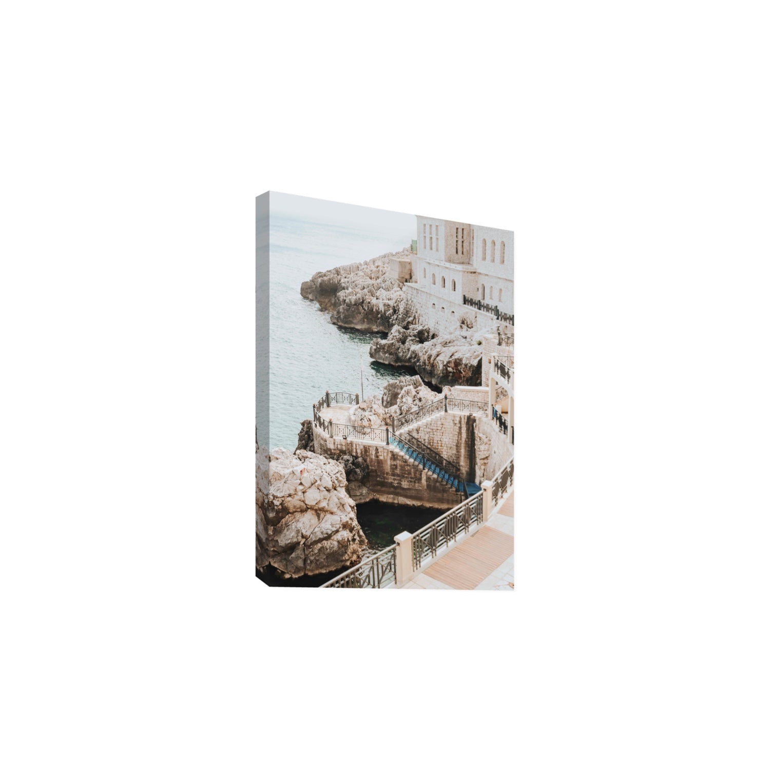 Wellness Centre Puglia coastal wall art Large stretched canvas print