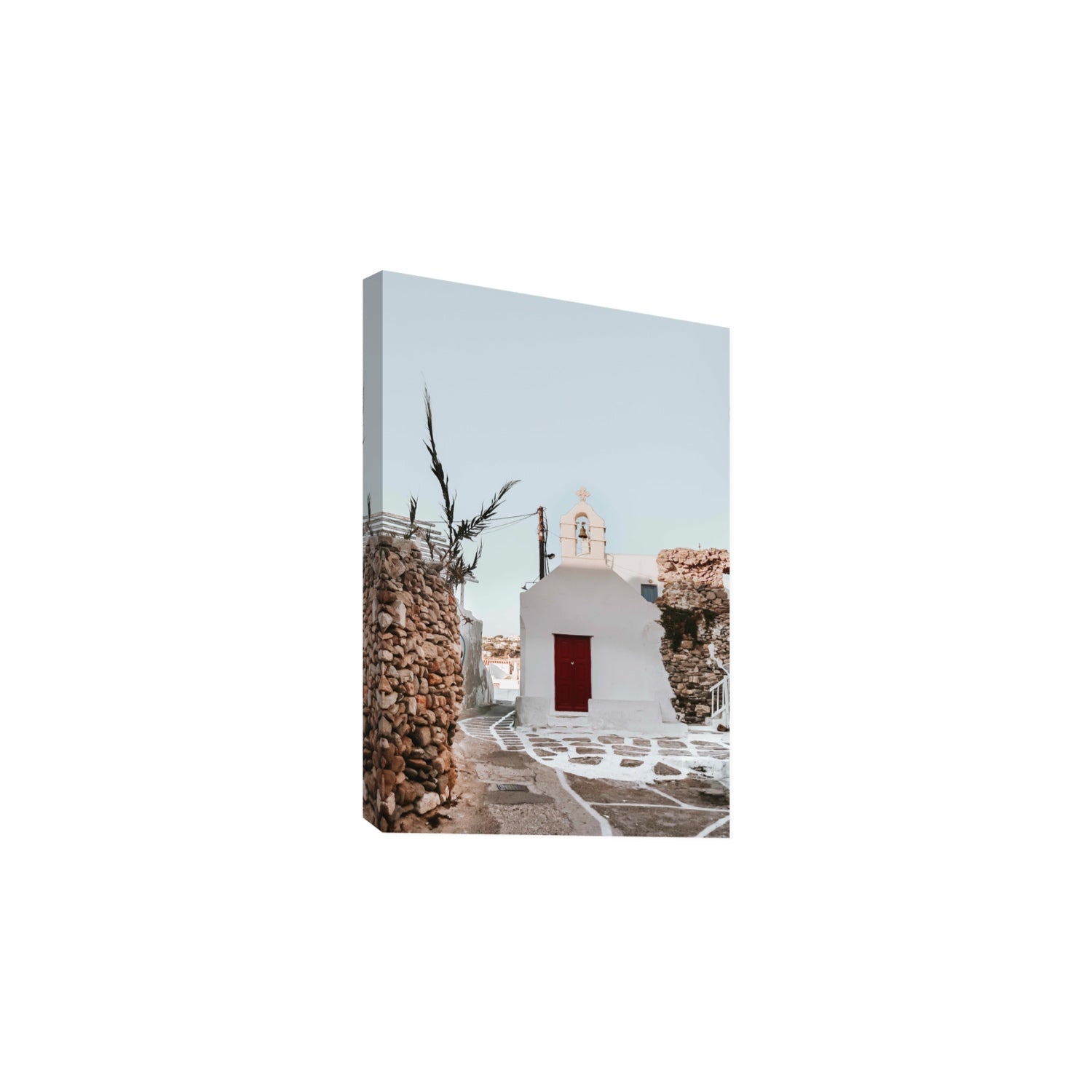 Little Chapel Mykonos Greek island wall art Large stretched canvas print