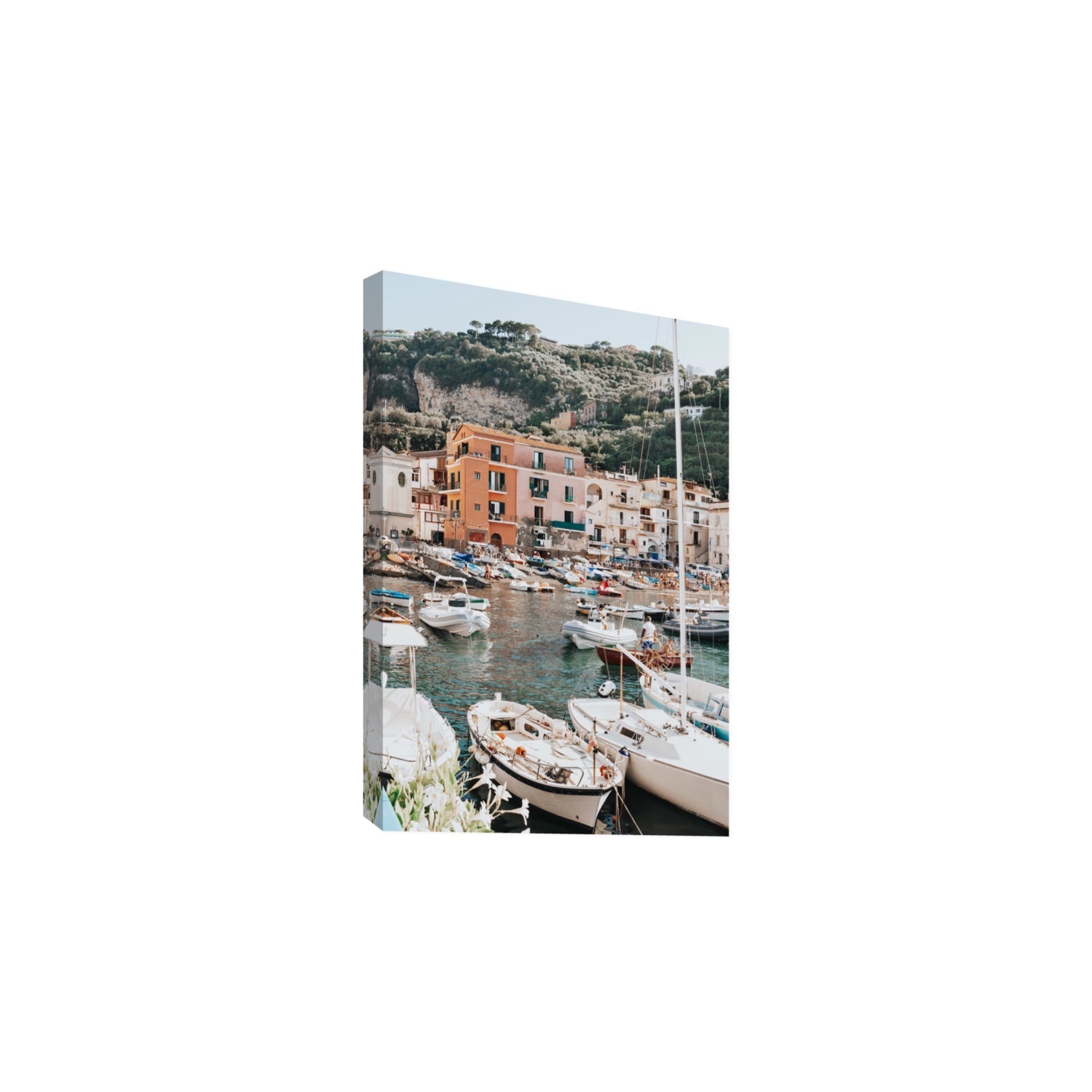 Marina Grande Sorrento coastal Italian wall art Large stretched canvas print