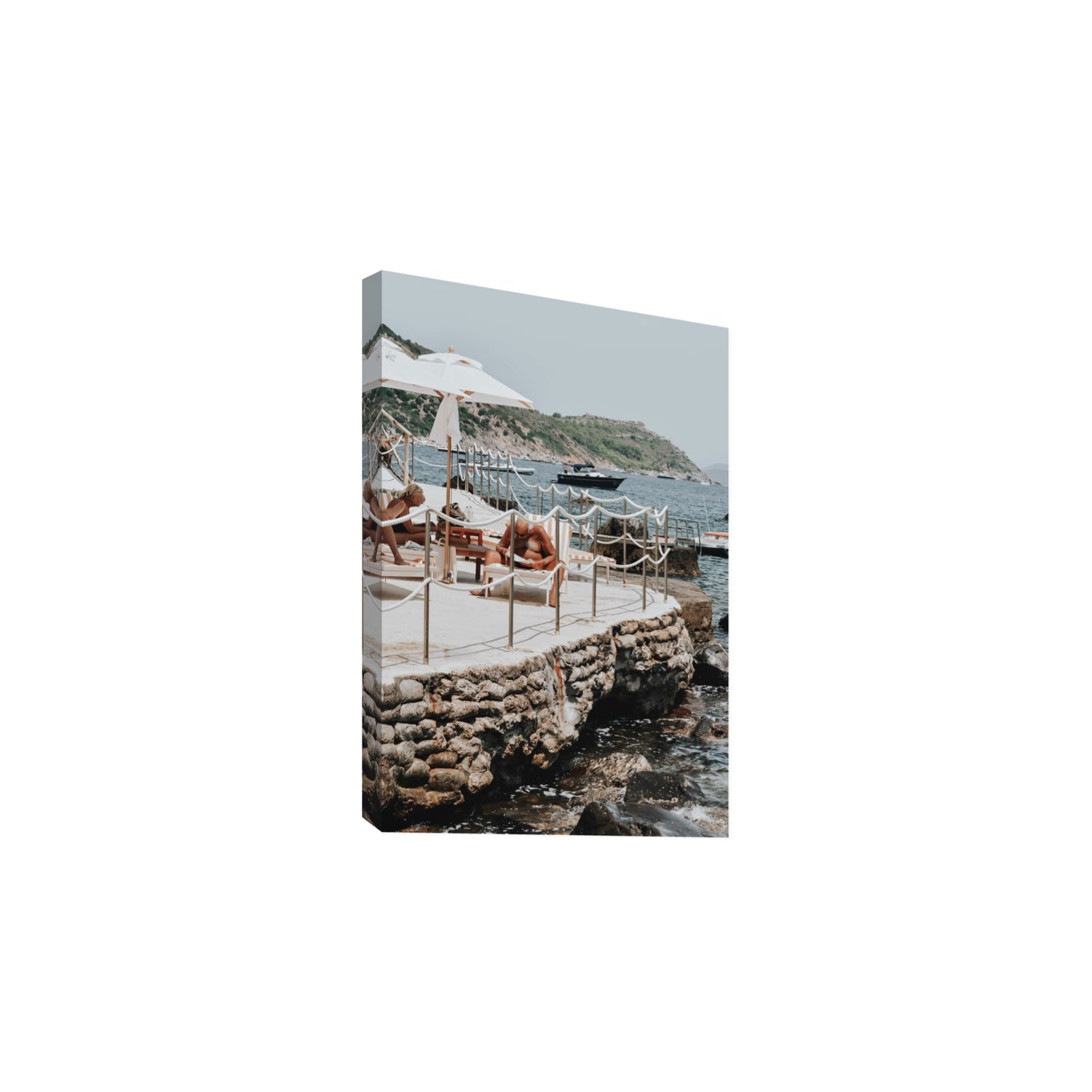 Nonno e Nonna Tuscany coastal Italian wall art Large stretched canvas print