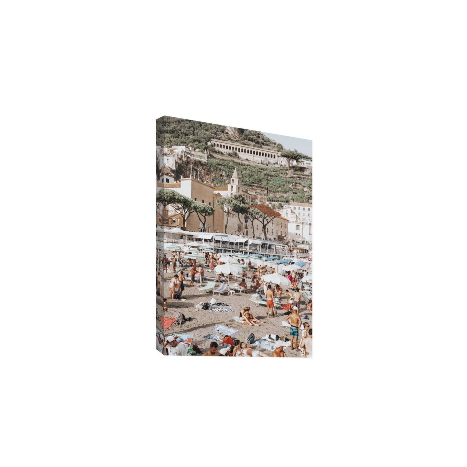Festa In Spiaggia Amalfi coastal wall art Large stretched canvas print
