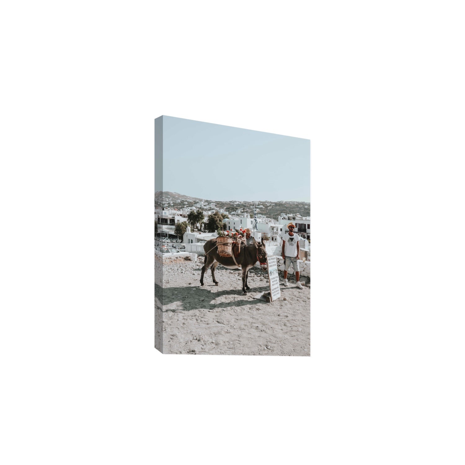 Let The Journey Begin Mykonos Greek island wall art Large stretched canvas print