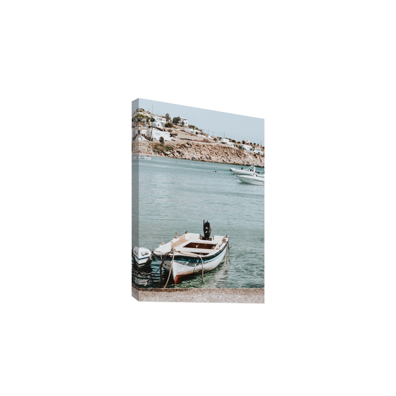 Classic Wheels Mykonos Greek island wall art Large stretched canvas print