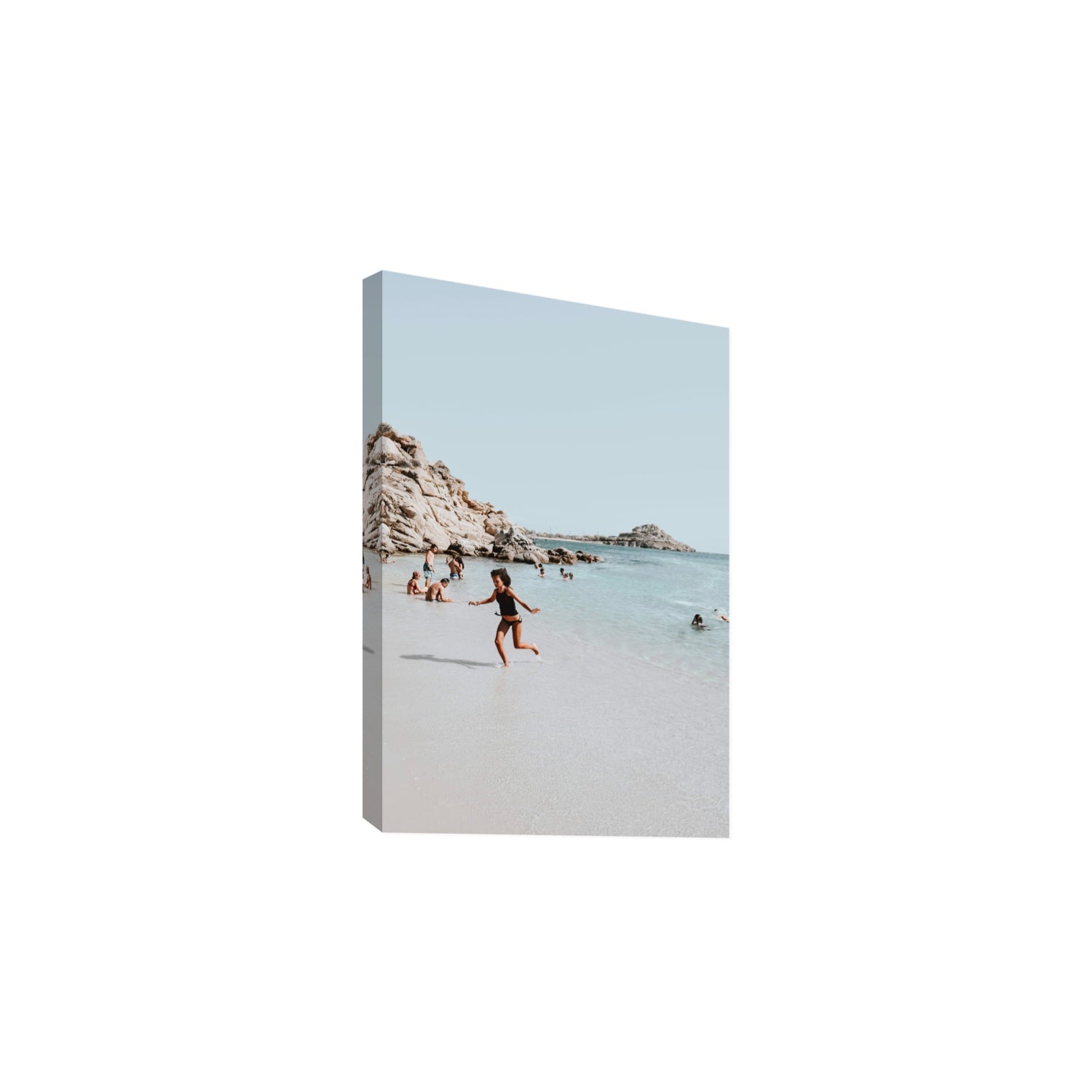 Skipping Angel Mykonos Greek island decor wall art Large stretched canvas print