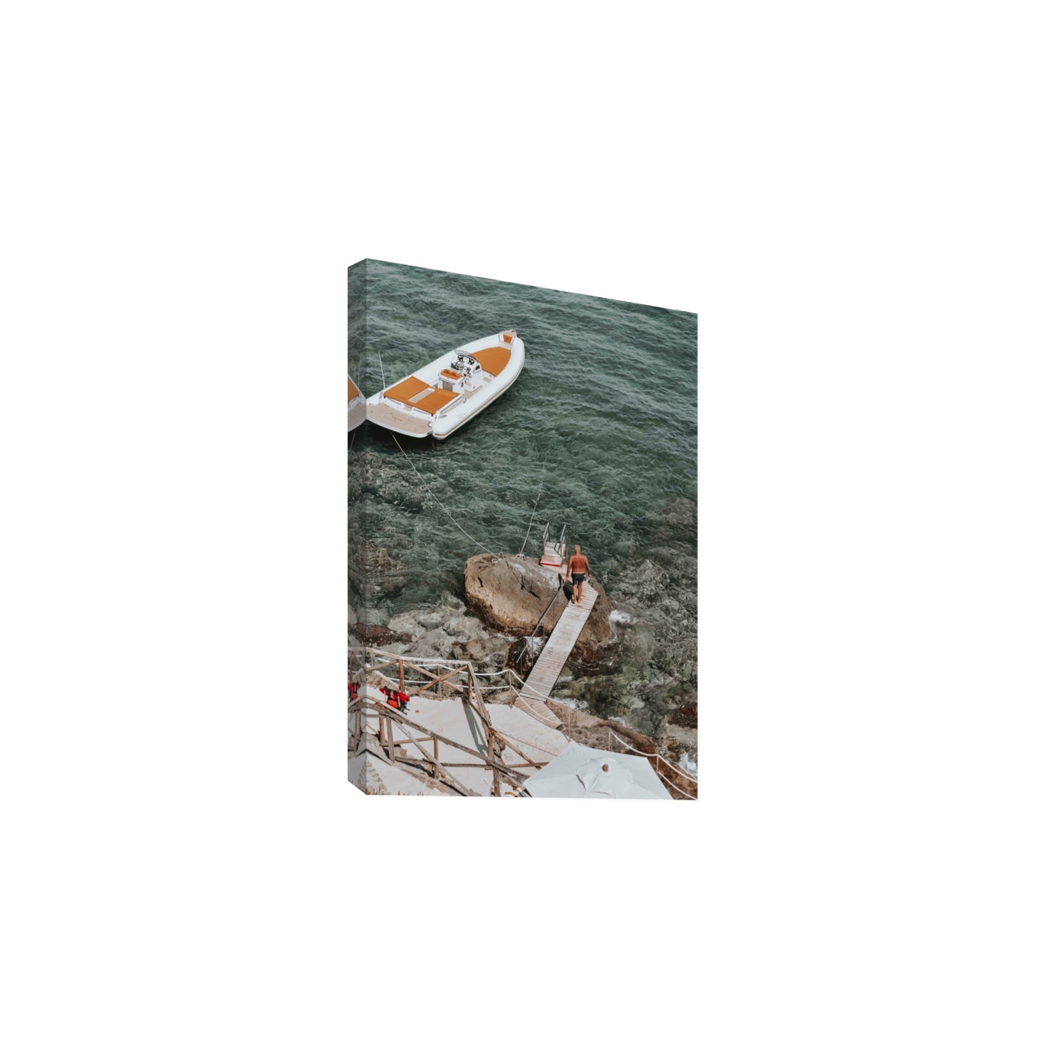 Secret Cove Tuscany coastal Italian wall art Large stretched canvas print