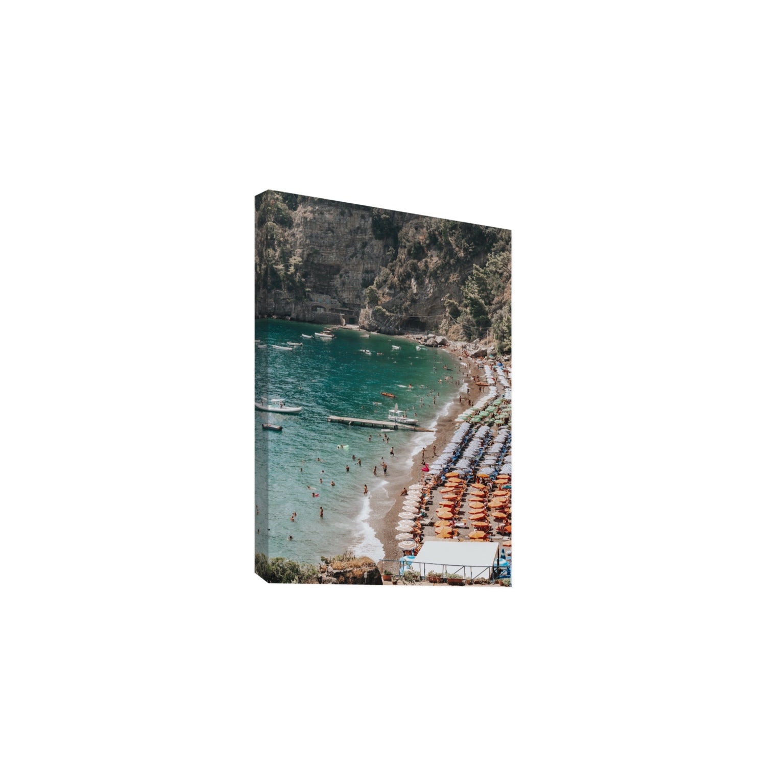Parasol Panorama fine art print, Positano, Italy, Large, Stretched Canvas