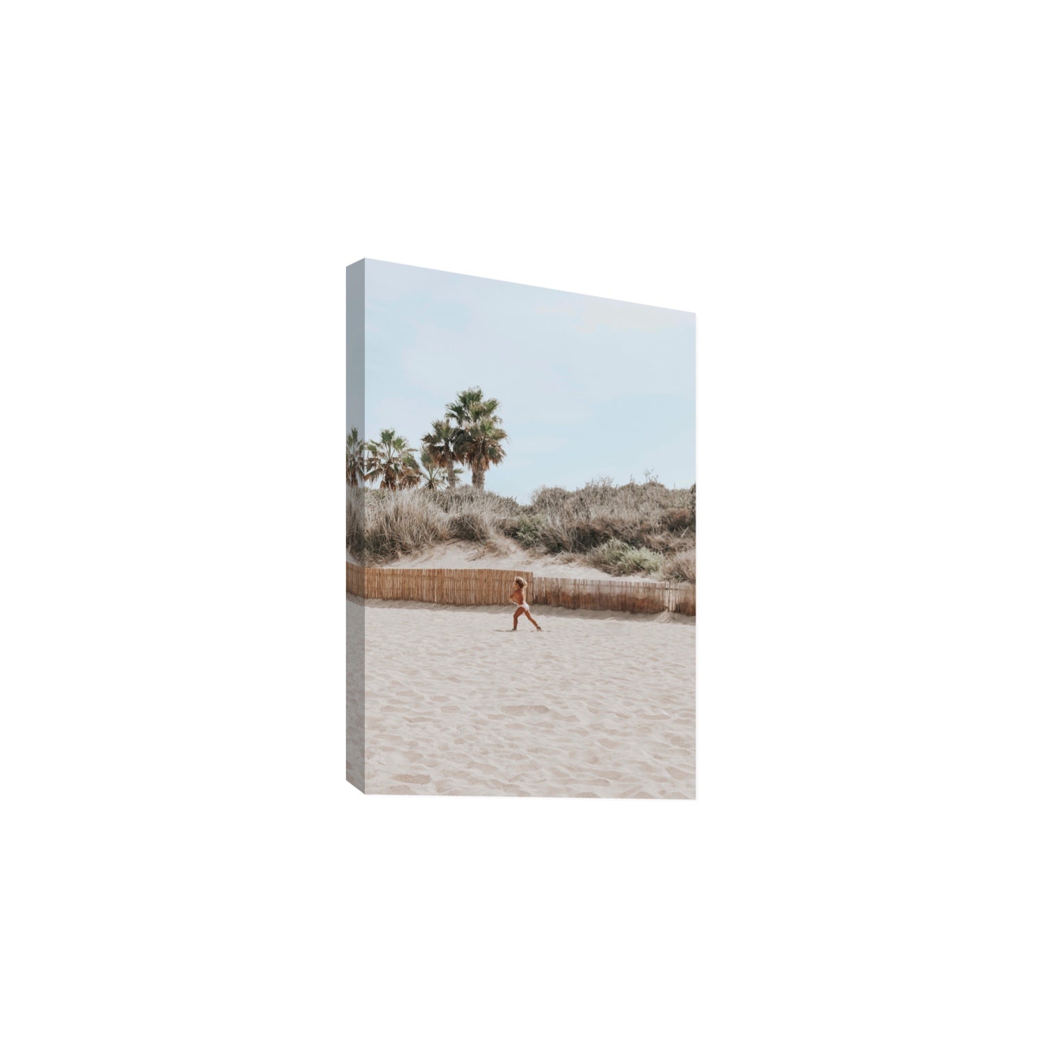 Joyful Sprint Puglia beach coastal fine art print Large stretched canvas print