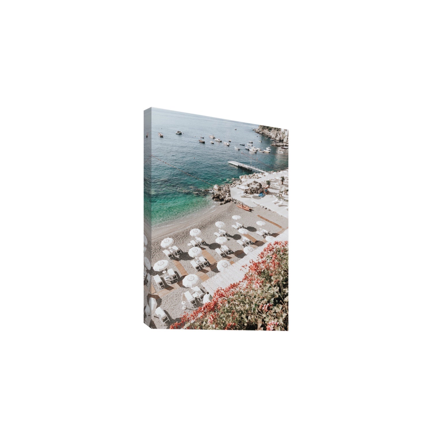 Tranquil Oasis Amalfi coastal wall art Large stretched canvas print