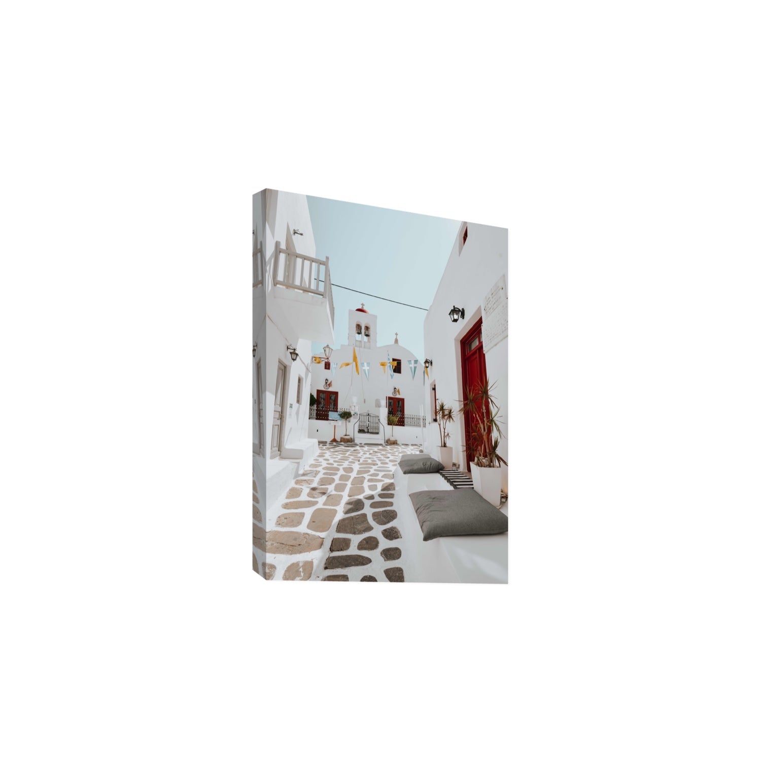 Cycladic Charm fine art print, Mykonos, Greece, Large, Stretched Canvas