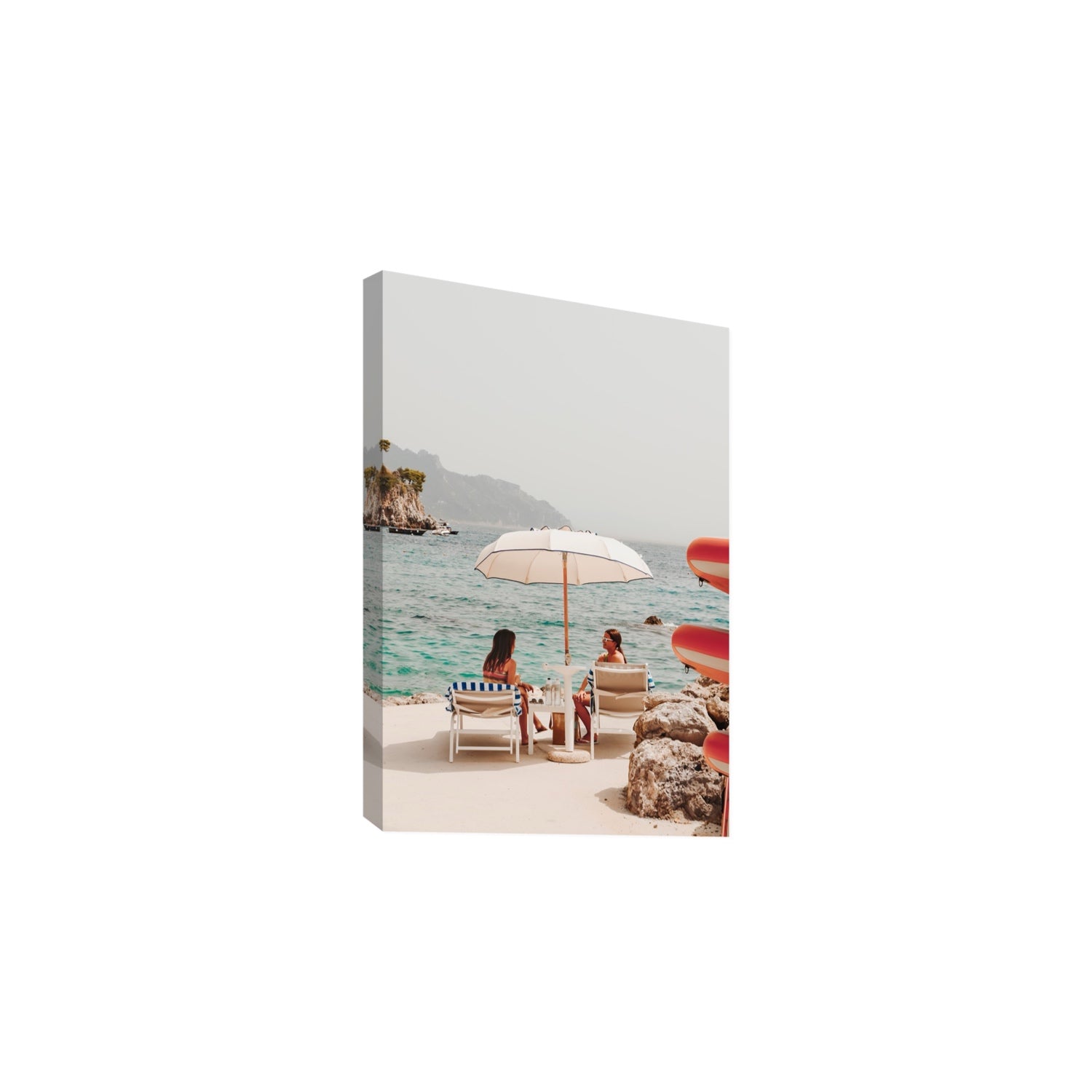 Salty Banter Amalfi Mediterranean wall art Large stretched canvas print
