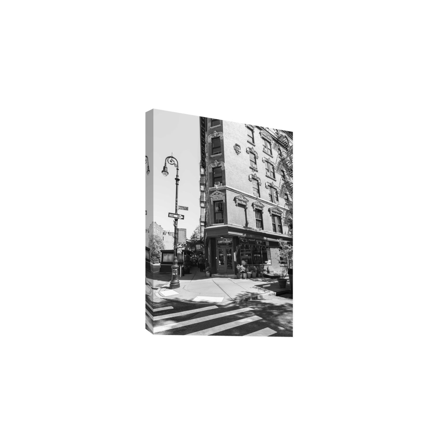 Parisian On Perry New York NYC Black & White wall art Large stretched canvas print