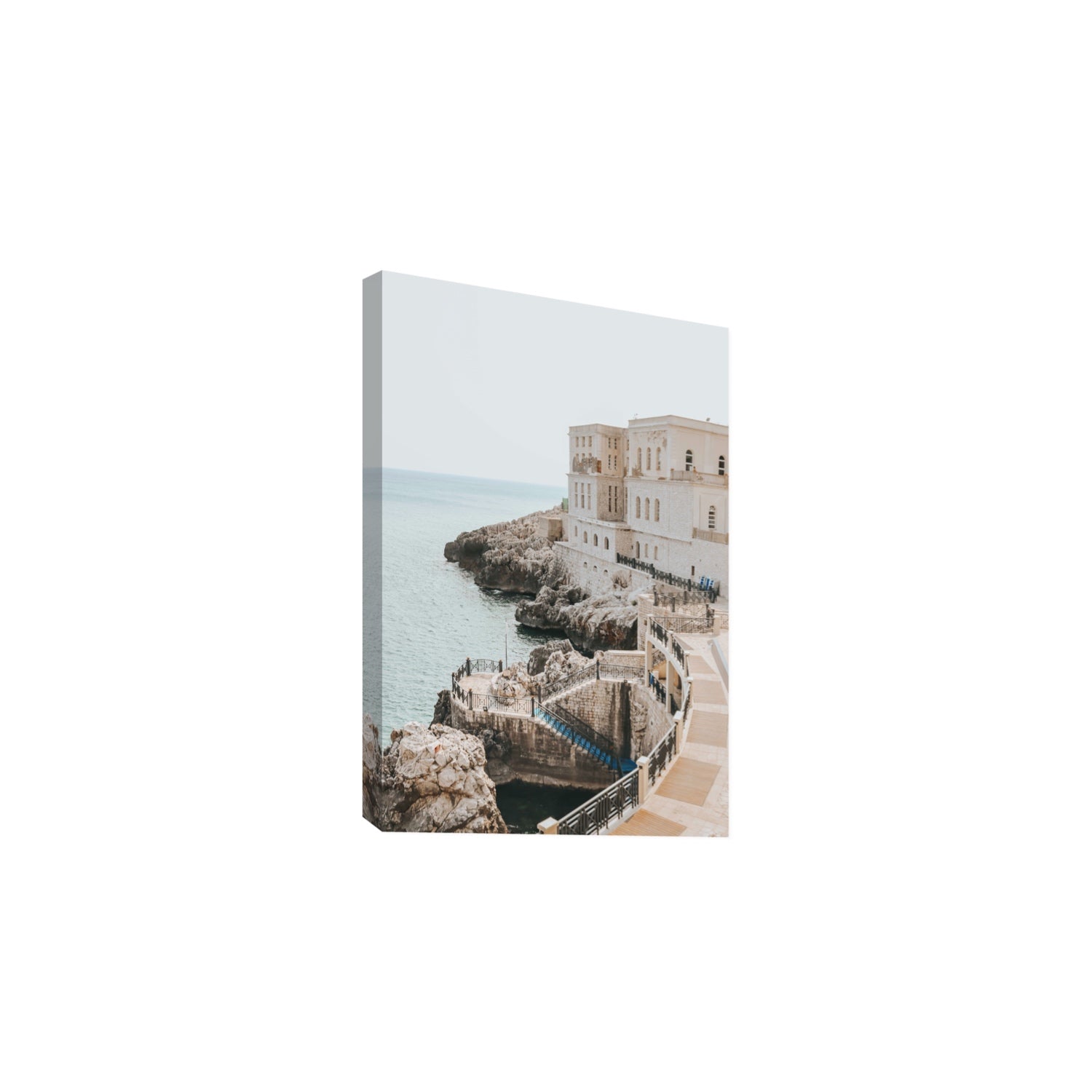 Santa Cesarea Puglia Italian coastal wall art Large stretched canvas print
