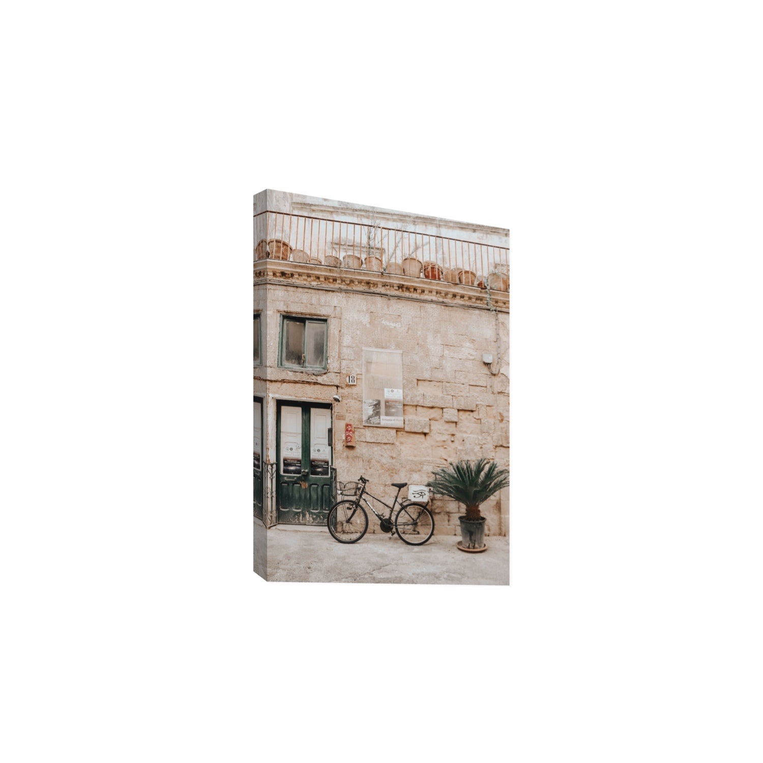 Golden Facades Puglia Lecce Italian wall art Large stretched canvas print