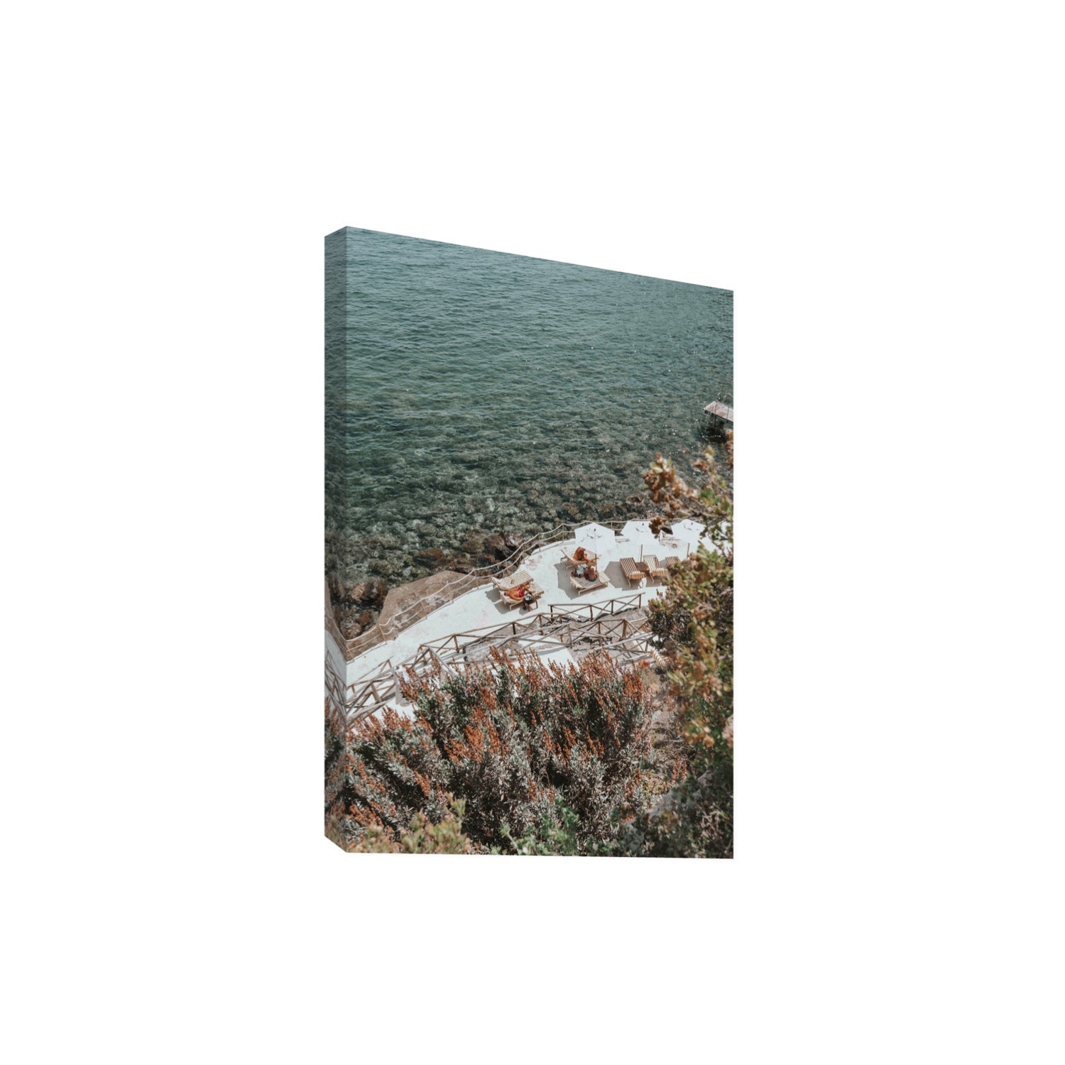 Hidden Gem Tuscany coastal wall art Extra Large stretched canvas print