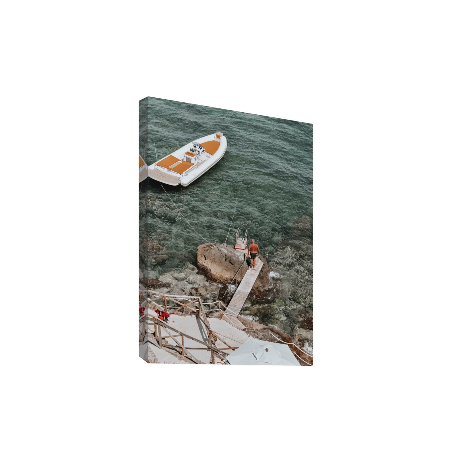 Secret Cove Tuscany coastal Italian wall art Extra Large stretched canvas print